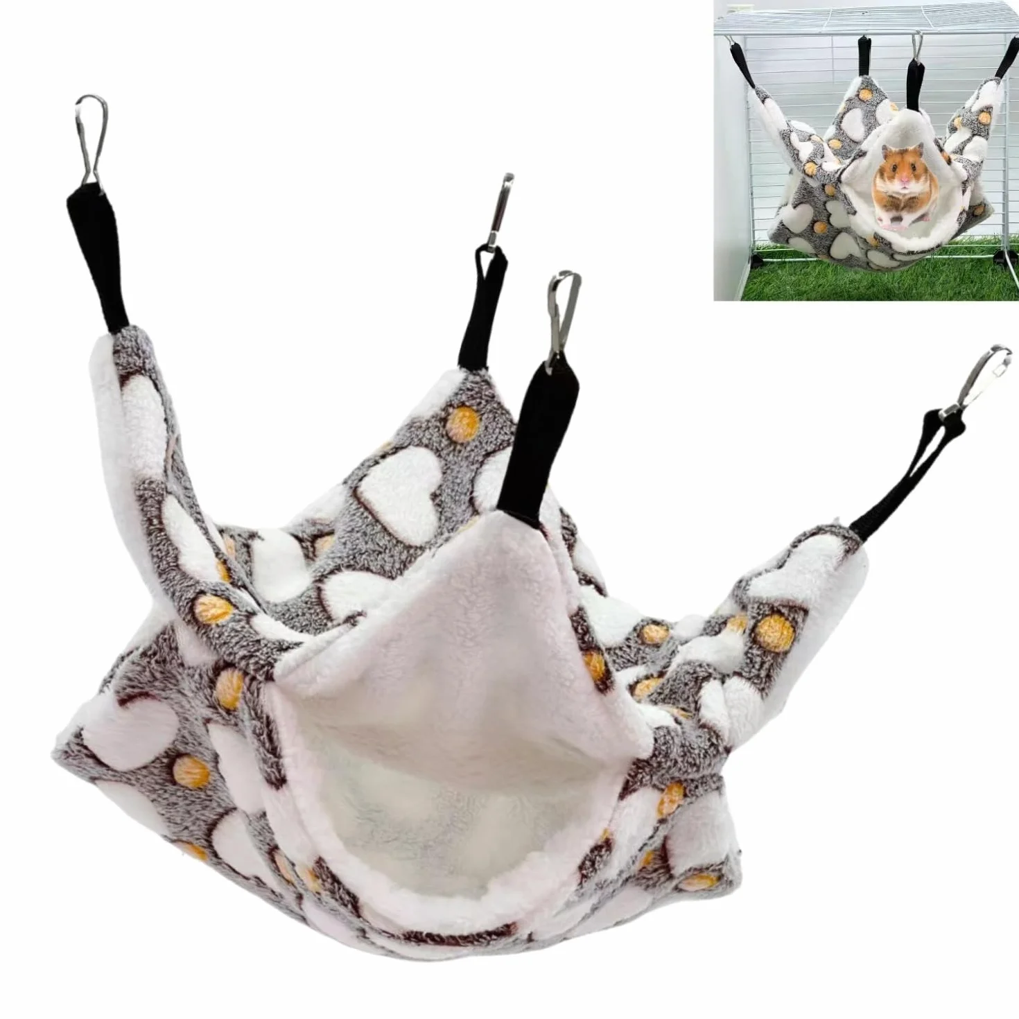Hamac pour Animaux de Compagnie,Hamac pour Petit Animal,Sac de Couchage pour Hamster,lit chaud pour l'hiver,pour Furet Hamster Chinchilla de cobaye,Rat,hamac de Luxe