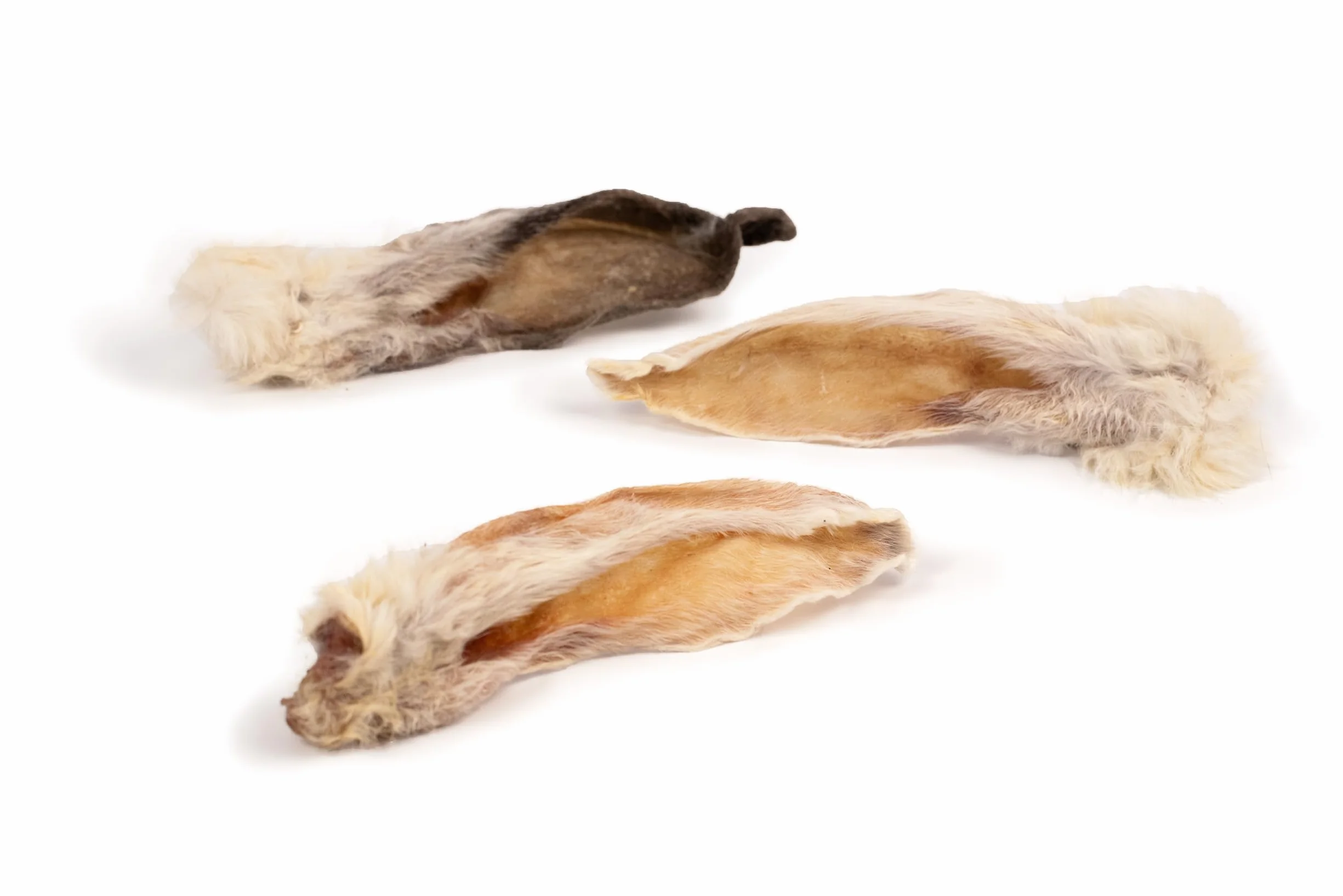 DIBO Oreilles de Lapin avec Fourrure, Sachet de 250 g – Friandise à mâcher Naturelle 100% séchée en Douceur pour Chien, Nettoyage Naturel du côlon, friandises Naturelles et adaptées à l'espèce