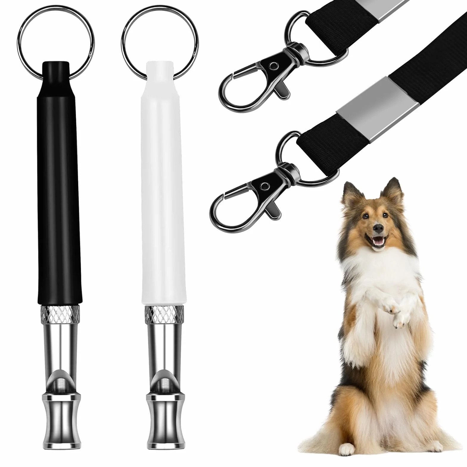Sifflet Ultrason Chien Anti Aboiement avec Lanière, Haute Fréquence