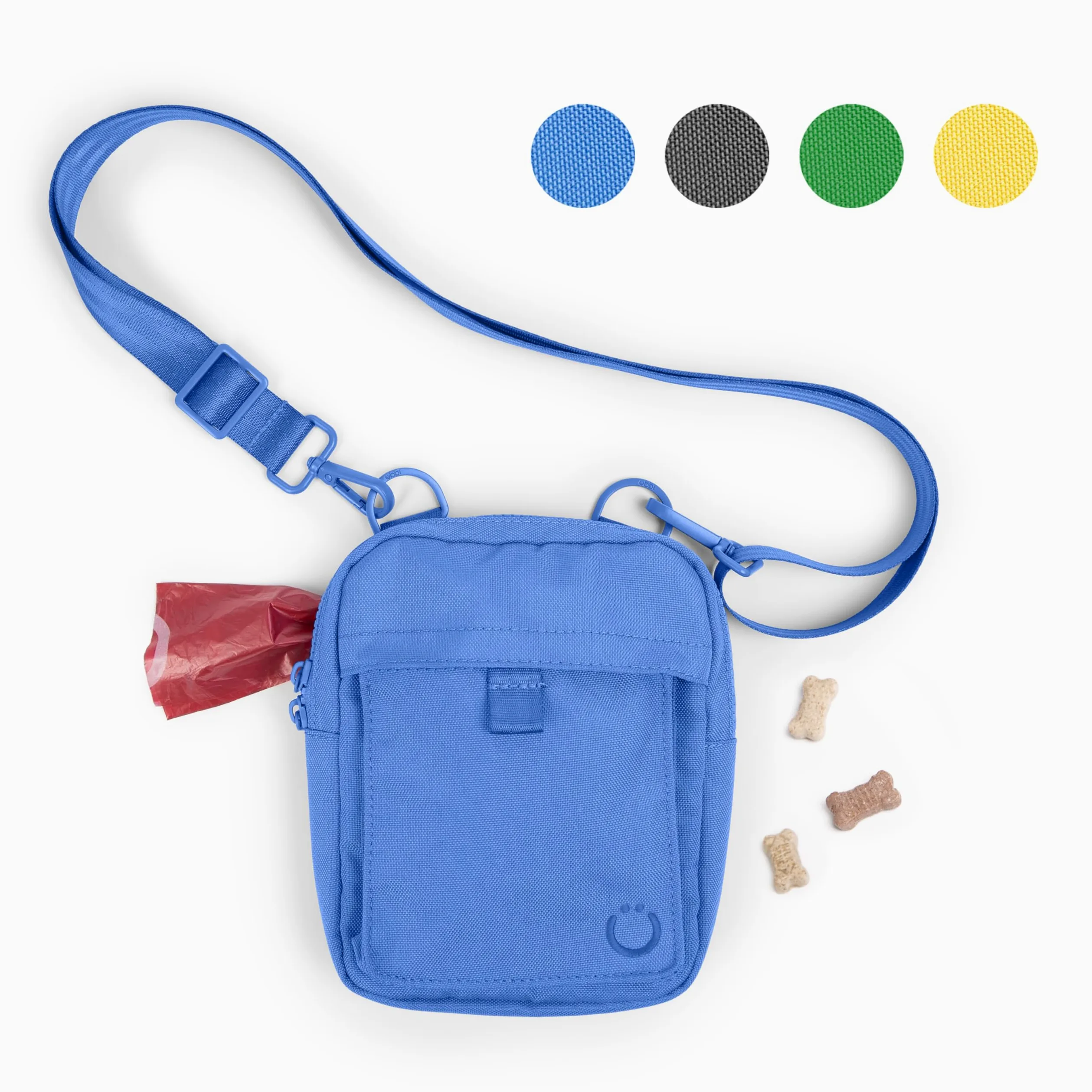 Ubbi Pochette à friandises pour Chien, entraînement Mains Libres, Distributeur de Sacs à déjections Canines intégré, Plusieurs Positions de Sangle réglables, Bleu