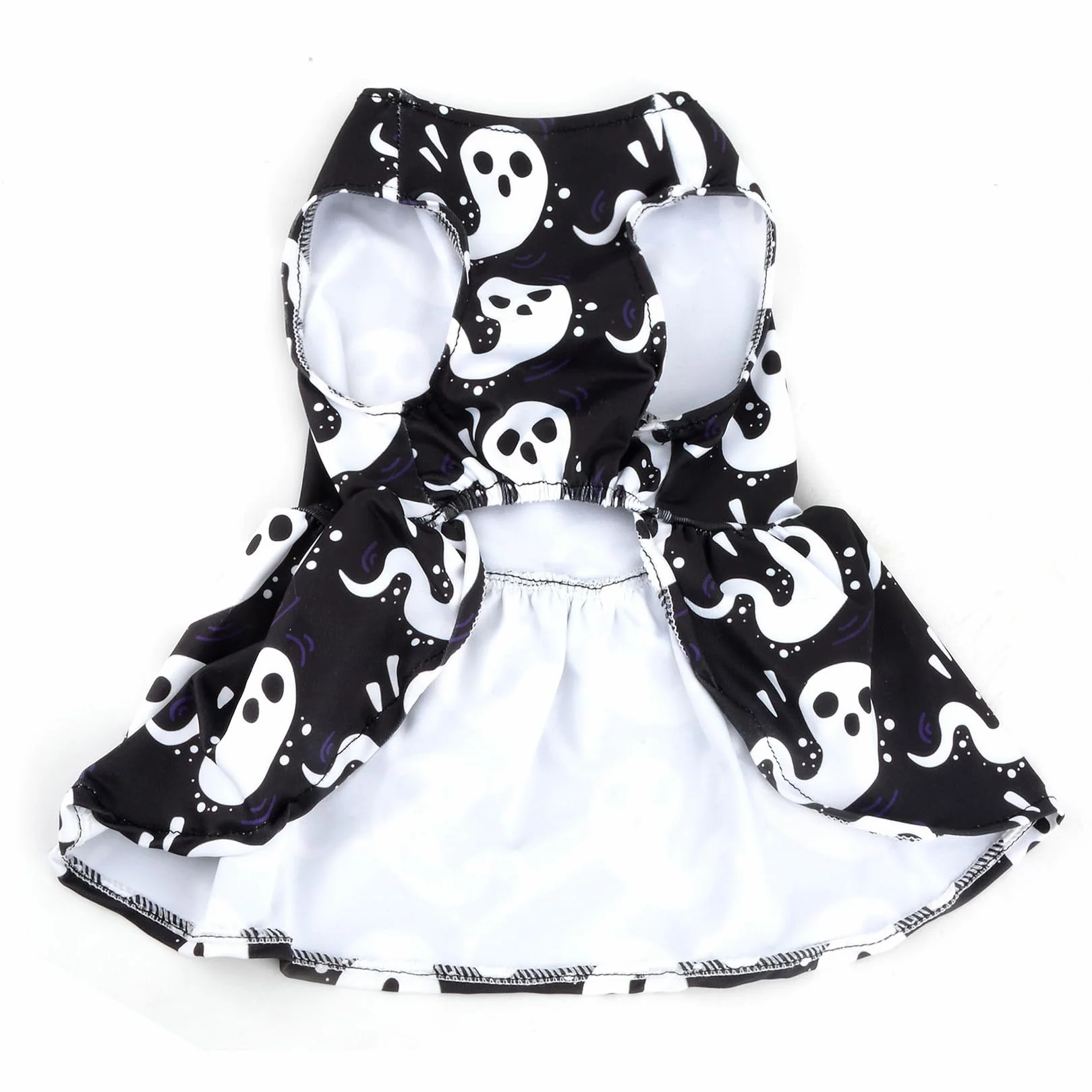 Robe d'Halloween pour chien chat fantôme costume chiot fille jupe douce nœud papillon vêtements chihuahua yorkshire noir taille L