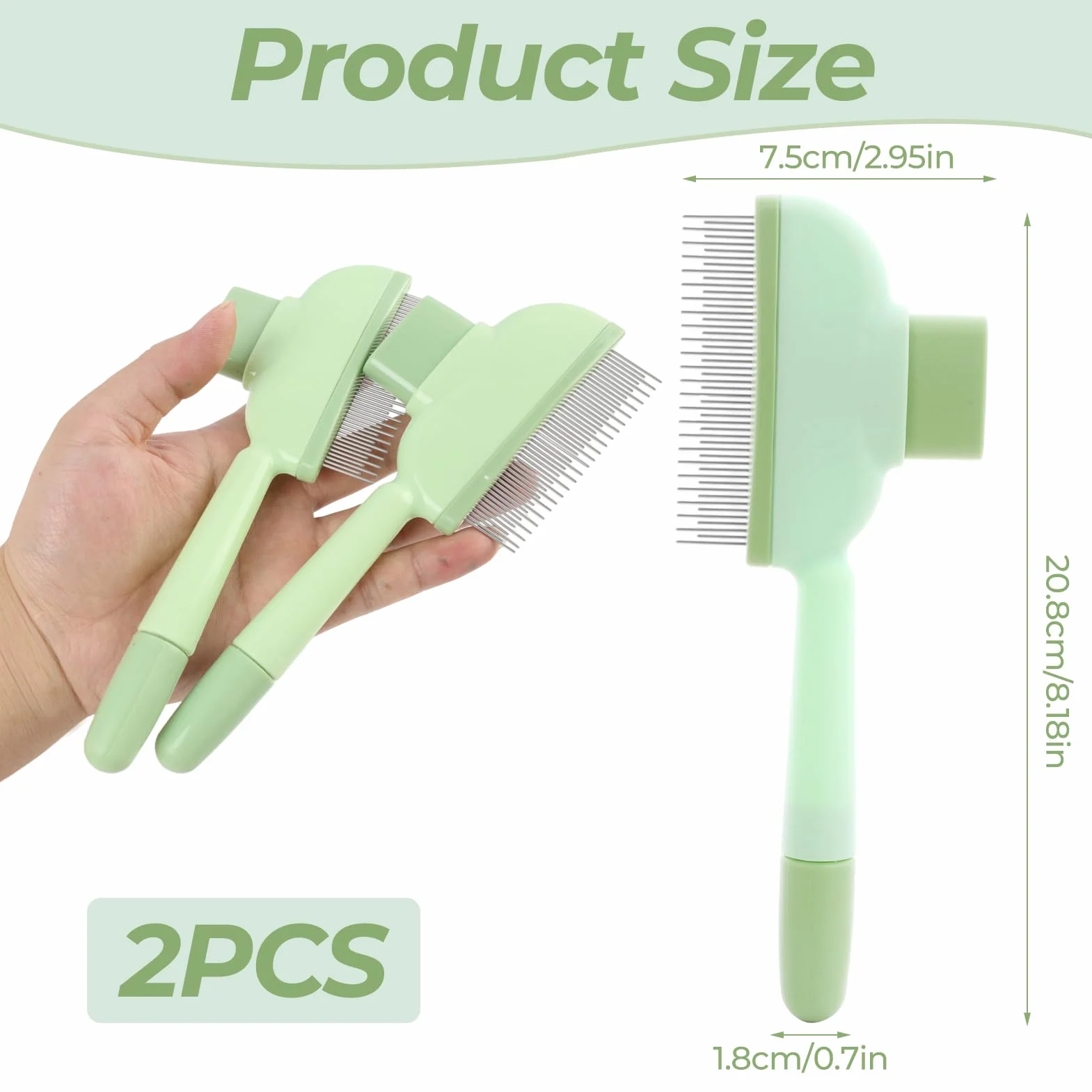 Brosse pour Chat Métal Dents Arrondies Peigne Anti Puces Toilettage Poil Court