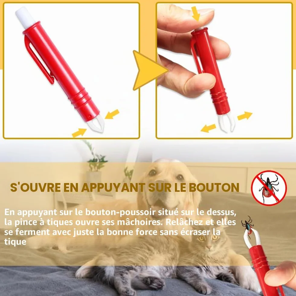 5 Pièces Anti-tiques - 3 Crochets à Tiques et 2 Pinces à Tiques Ensemble, Dissolvant sans Douleur pour Chiens, Chats et Humains Animaux de Compagnie (Rouge, Vert)