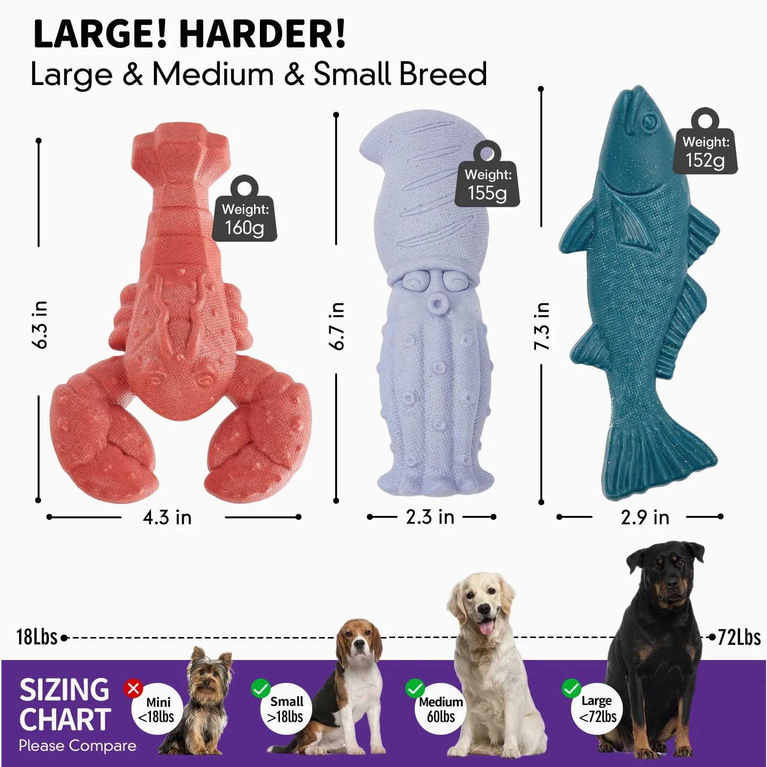 Kimee Lot de 3 Jouets à mâcher indestructibles pour Chien avec saveur de Bacon en Nylon résistant, Nettoyage et Dressage des Dents, soulagement de l'ennui pour Toutes Les Races