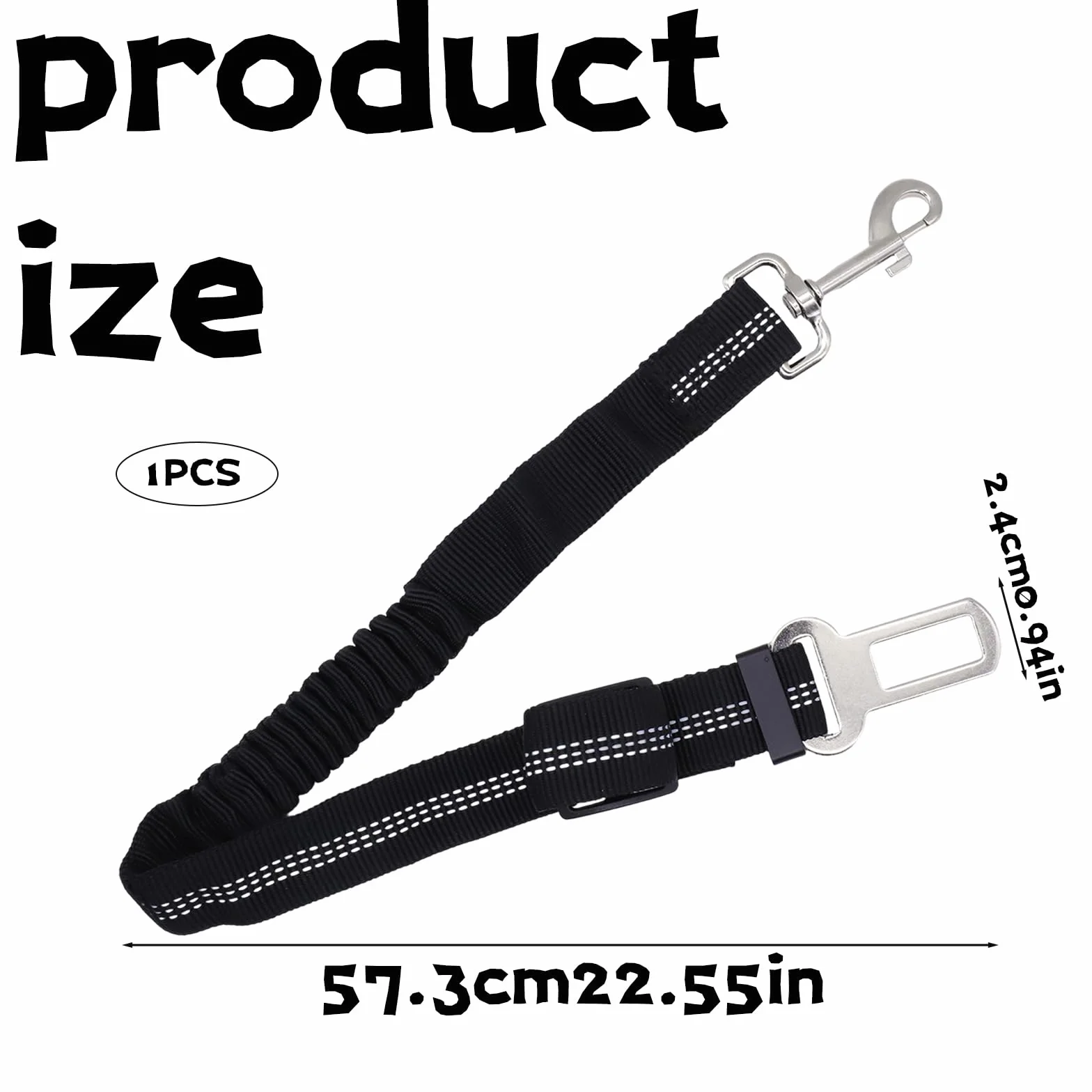 Sangle de Sécurité pour Chien avec Amortisseur Élastique, Mousqueton Solide et Longueur Réglable, Compatible avec Toutes Les Voitures pour Chien et Chat, pour Un Voyage Sûr