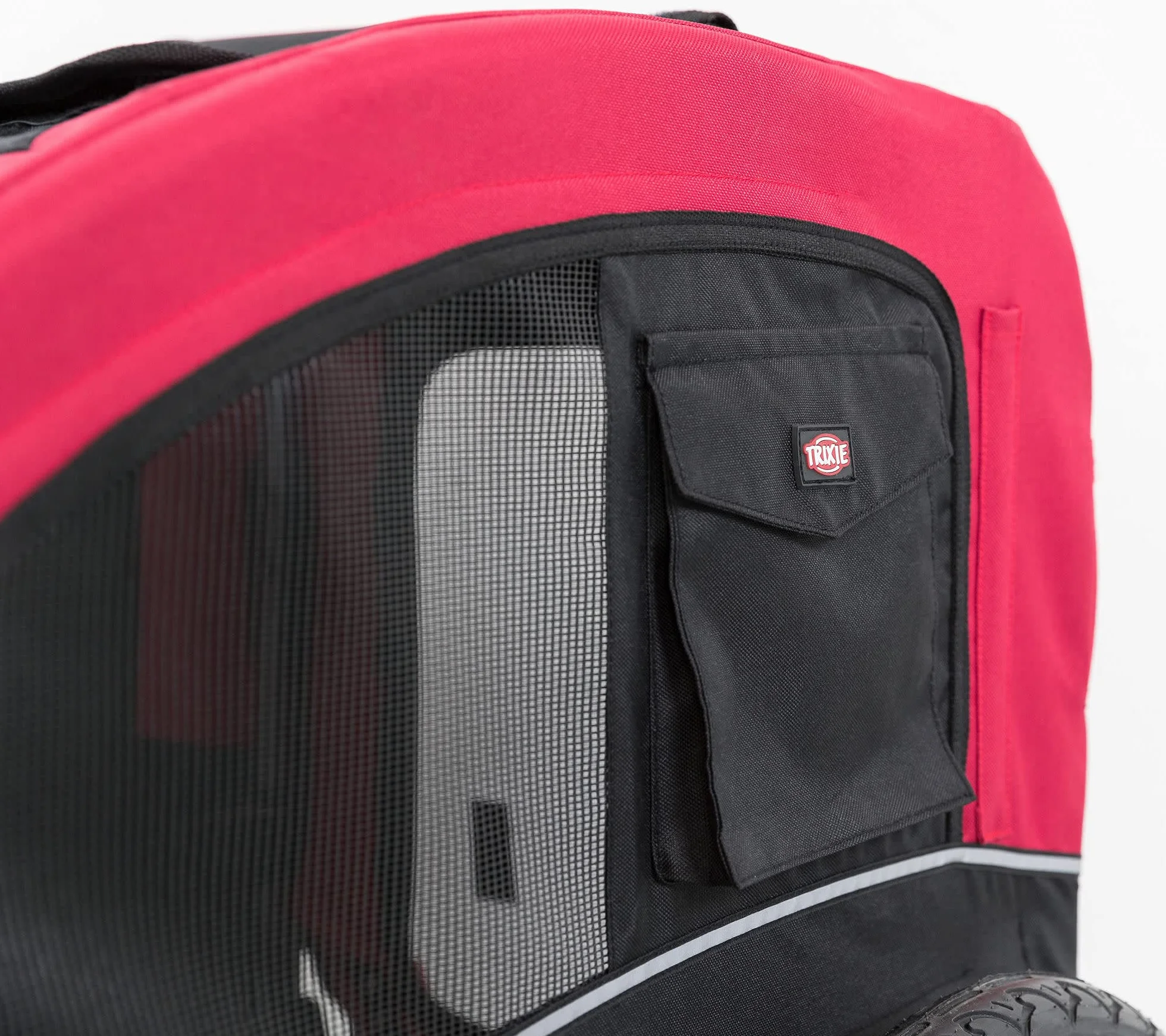 Trixie Remorque de Vélo pour Chien Noir Rouge Taille M 63 x 68 x 75/137 cm