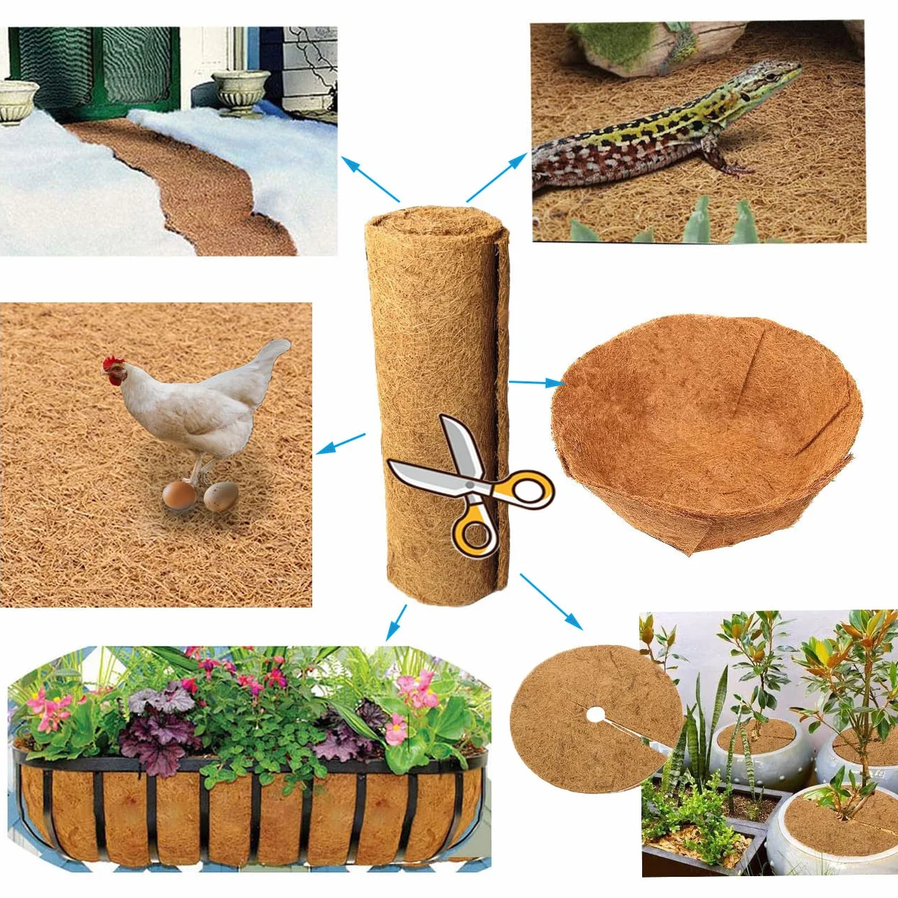SUNYAY Litière Fibre de Coco Naturelle 40x100 cm Terrarium Reptiles