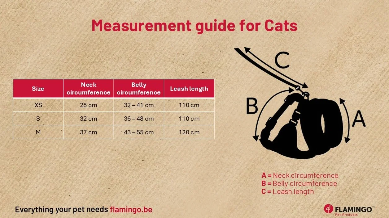 Harnais pour Chat Harms Rose avec Laisse 28cm 32-41cm 110cm Mesh Respirant Réglable
