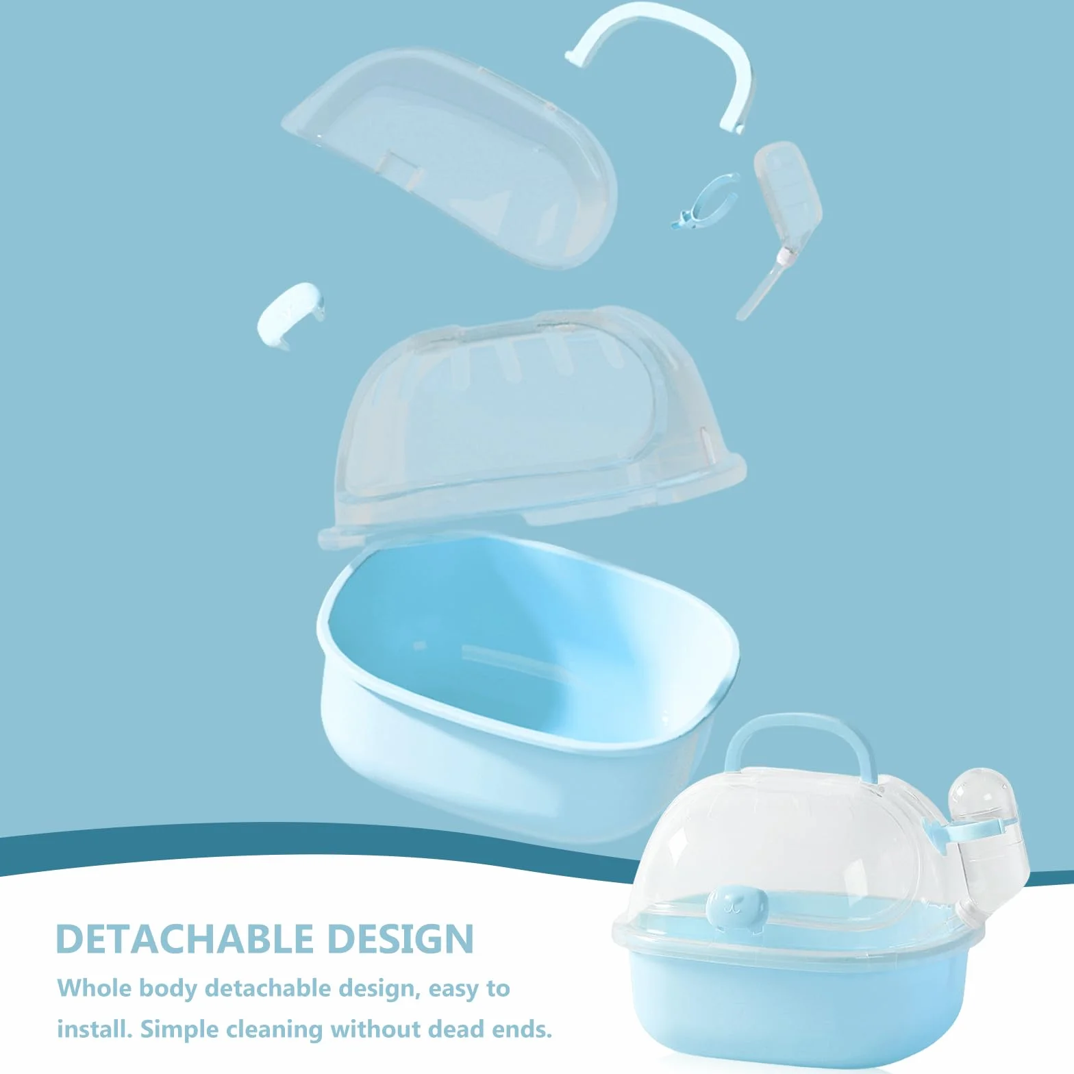 Transportbox Hamster avec bouteille d'eau 20x18x19 cm portable cage de transport pour petits animaux