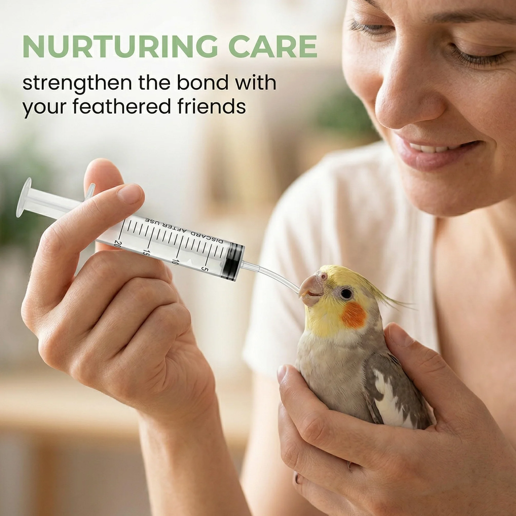 Seringue Alimentaire pour Nourrissage d'Oiseaux 12 Pièces avec Tuyau 10ml 20ml