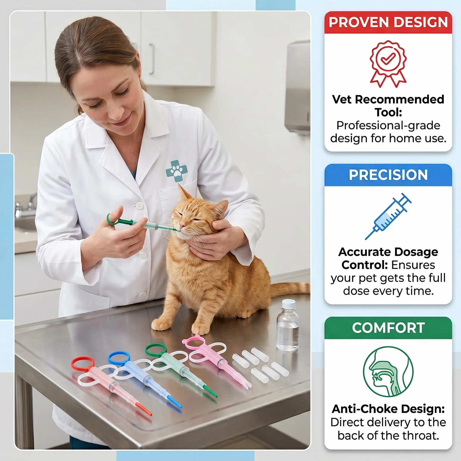 Distributeur De Comprimés Pour Animaux Lot De 4, Embouts Souples En Silicone Pour Chats Et Chiens