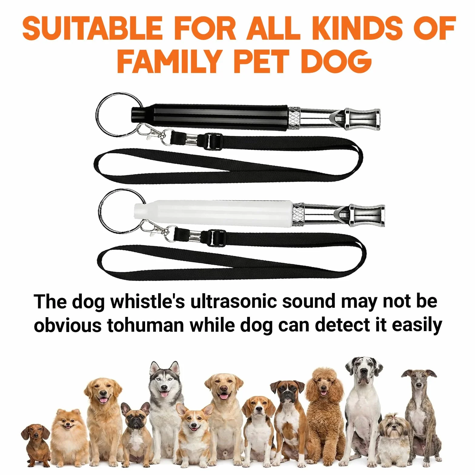Sifflet Ultrason Chien Rappel Haute Fréquence Silencieux - Fréquence Réglable Individuellement pour Entraînement