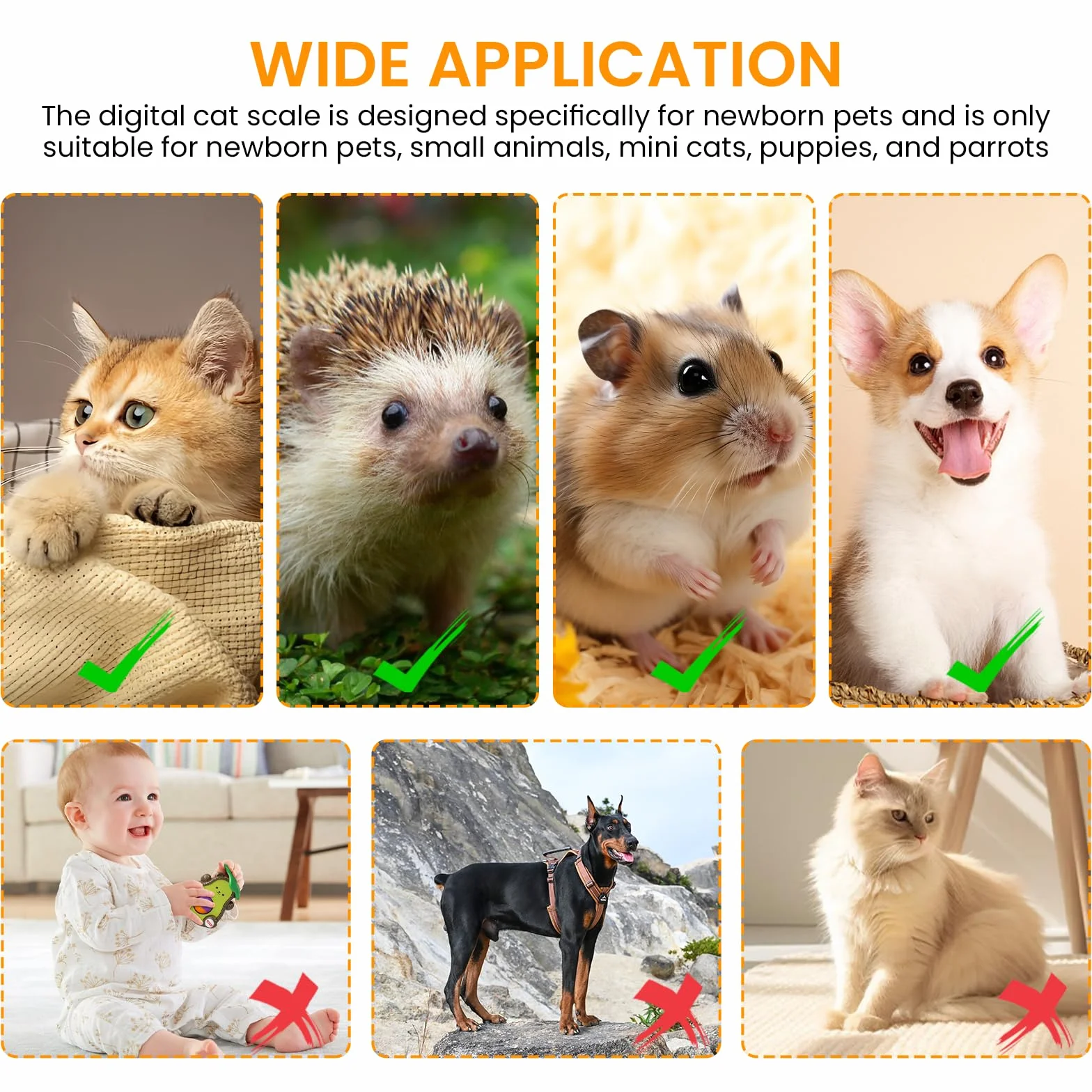 Balance numérique pour petits animaux WIYETY, balance de compagnie avec écran LCD et 4 modes de pesée kg/oz/lb/ml
