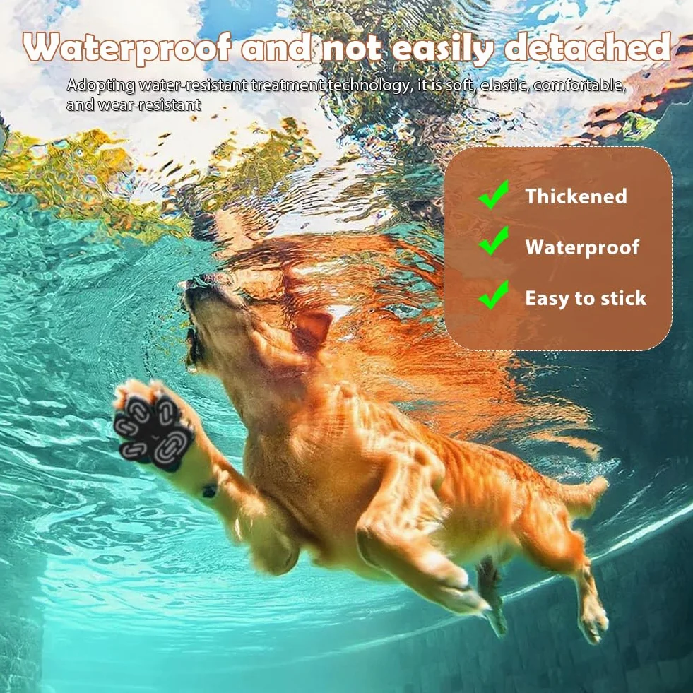 Protections de pattes pour chien antidérapantes en gel de silicone, lot de 28, taille L