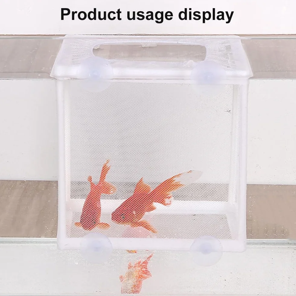 Boîte D'Élevage De Poissons, Filet D'Élevage Aquarium, Boîte D'isolation pour Aquarium, avec 4 Ventouses, Incubateur de Poissons D'aquarium pour Poisson Réservoir, 16 * 14 * 15CM