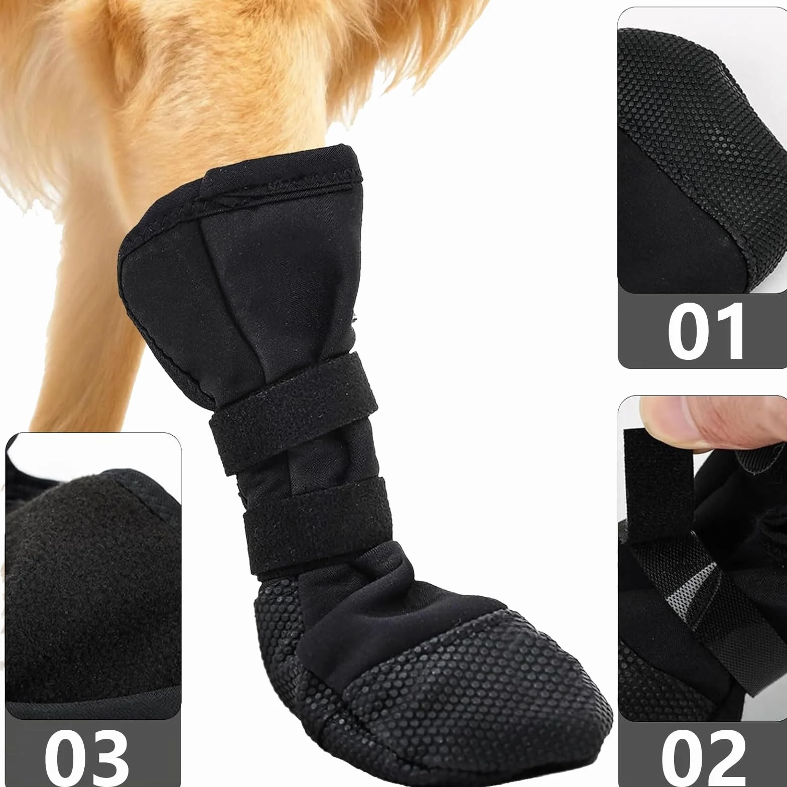 Chaussures pour Chien Imperméables Antidérapantes Bottes de Protection Pattes Léchage Plaies