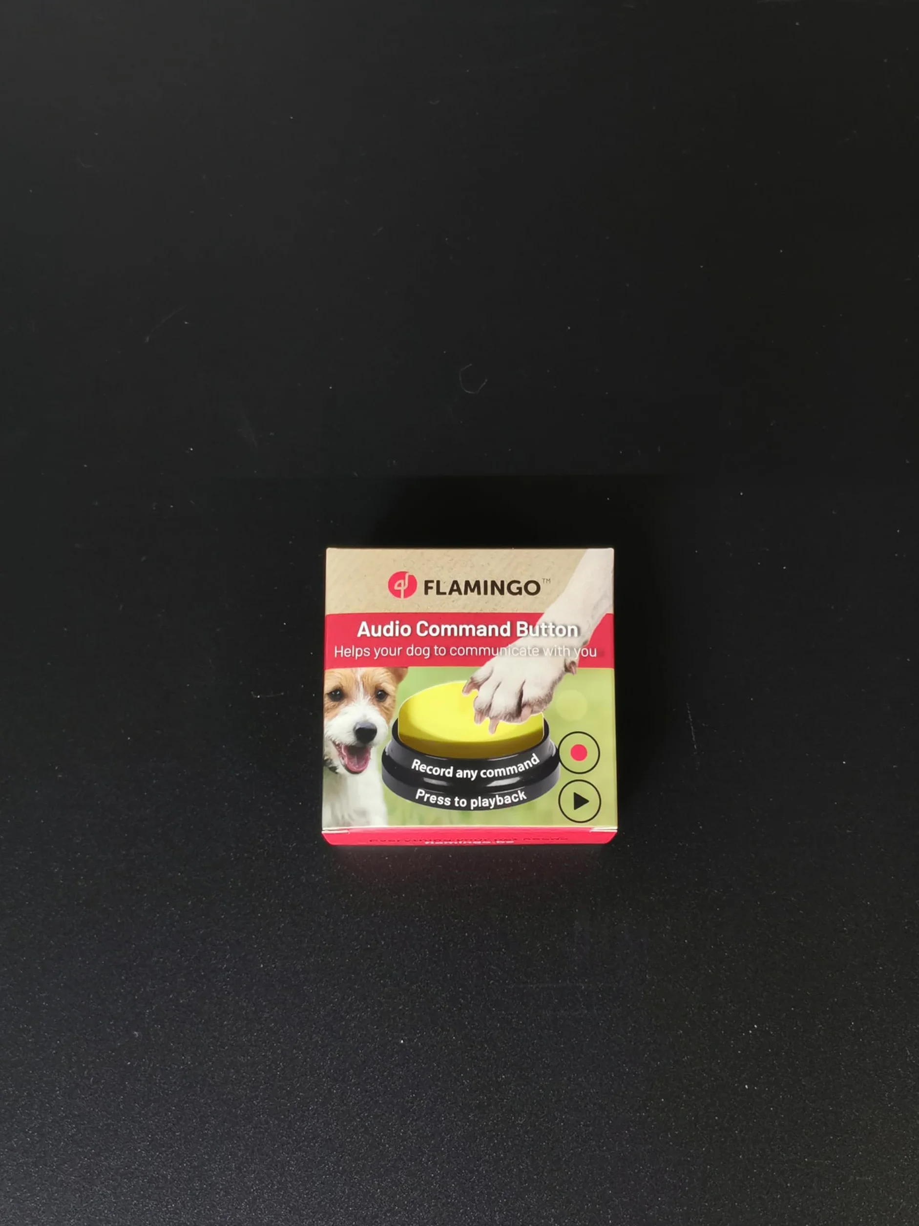 Flamingo Bouton de Communication Karao pour Chien - Diamètre de 8,8cm - Plusieurs Versions - Utilisez Plusieurs Boutons pour enregistrer différentes Instructions - Pas de Choix de Couleur Possible