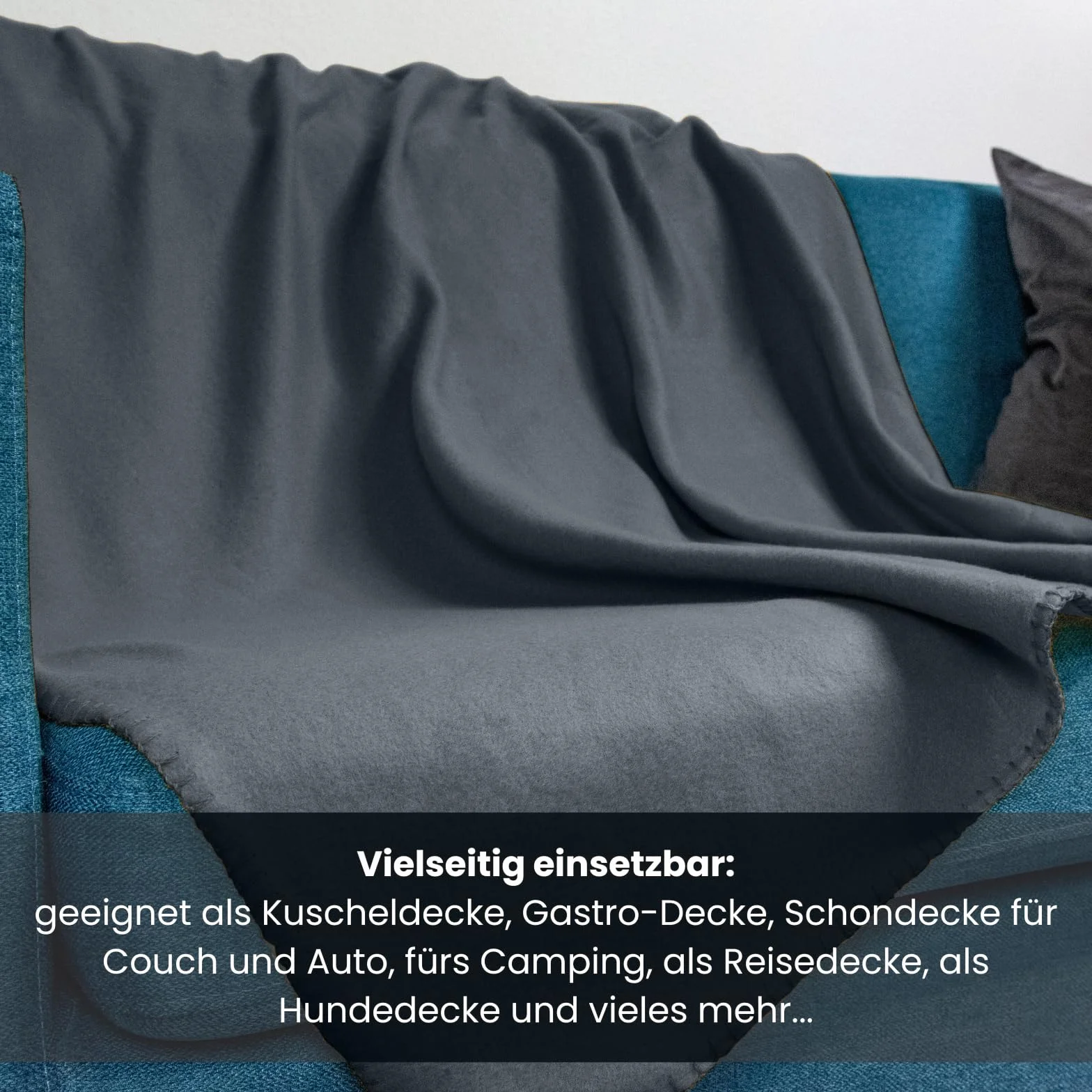 Couverture Polaire OekoTex 130x160 cm 400g Anti-Boulochage Gris foncé