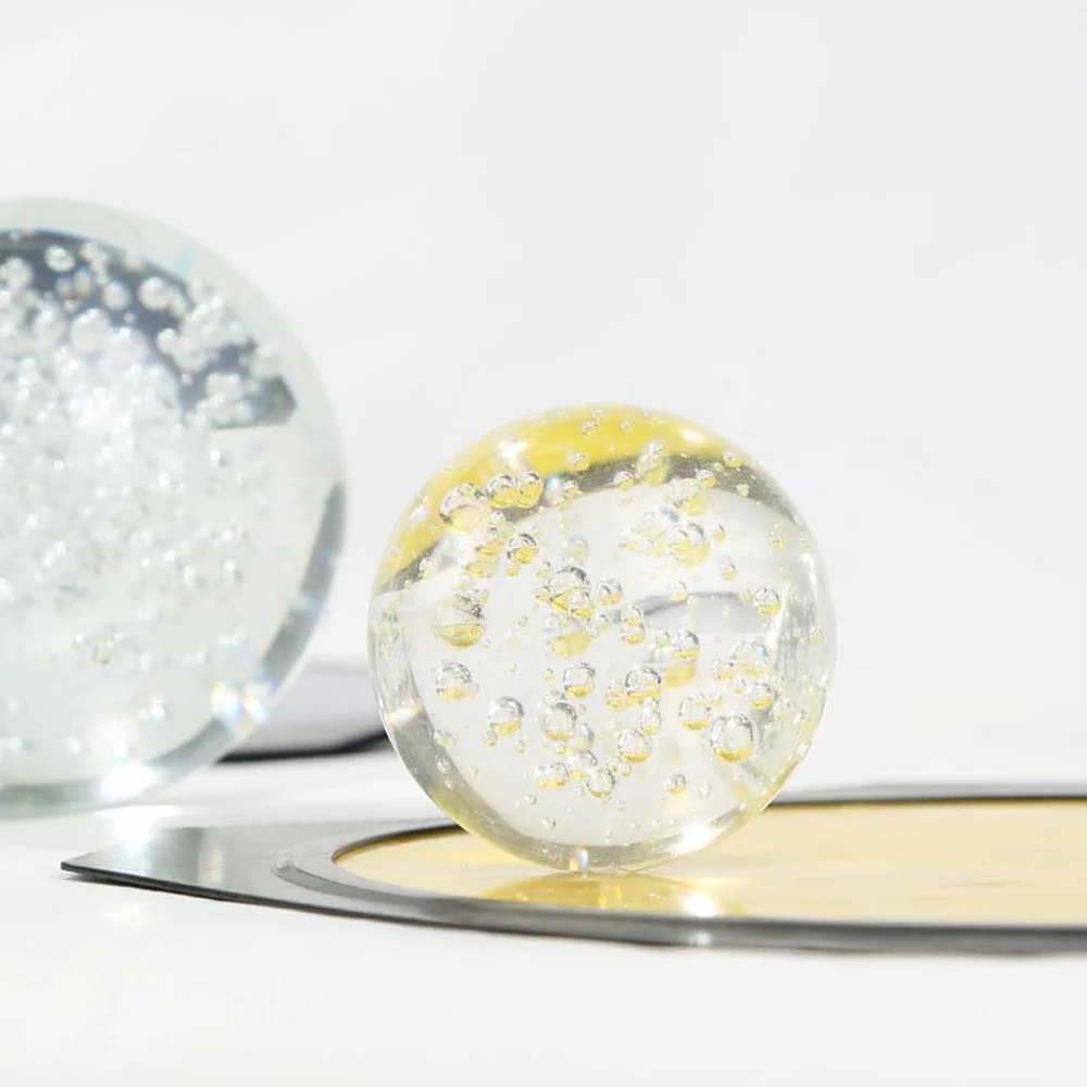 Boule de cristal transparent craquelé 3 cm pour décoration fontaine à eau aquarium