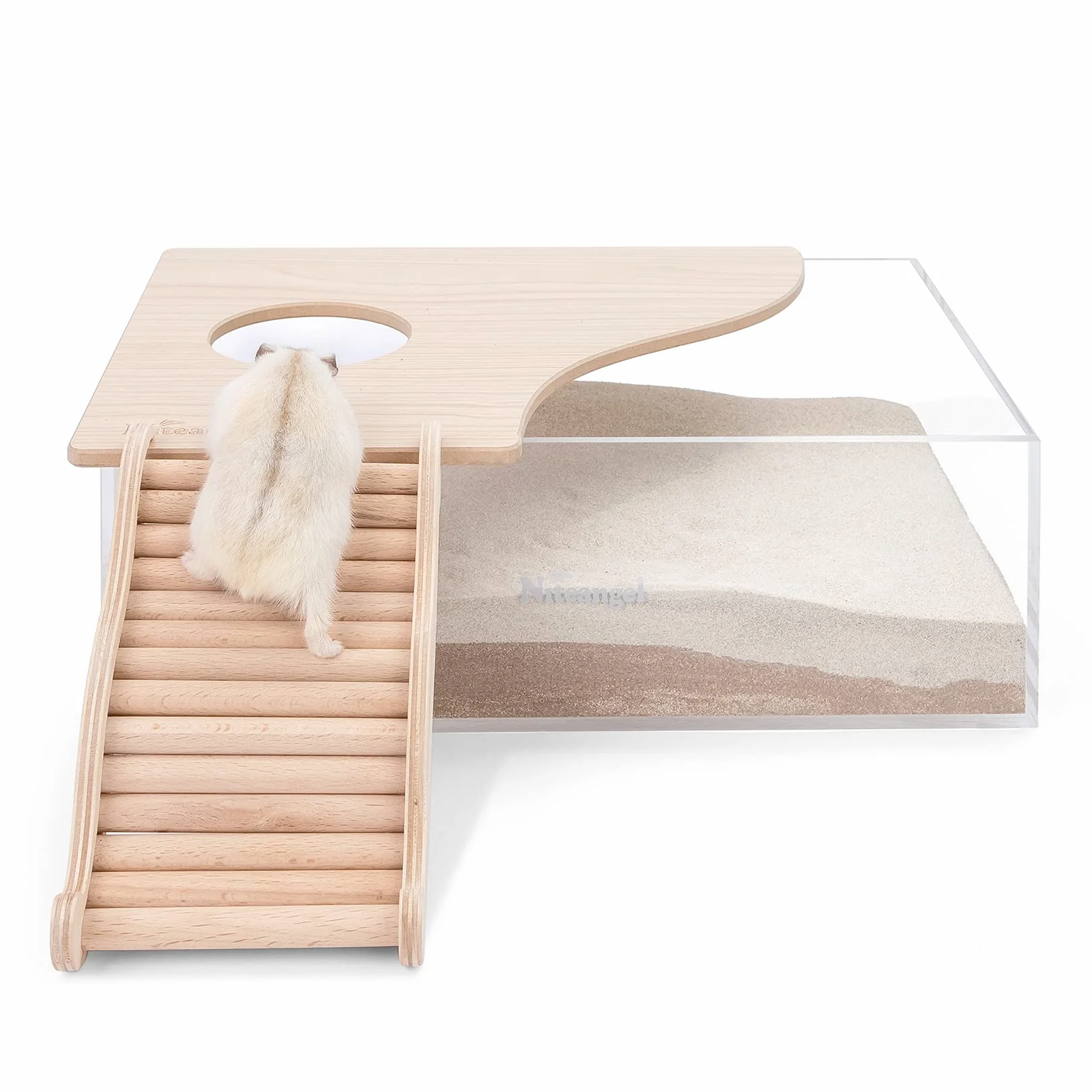 Niteangel Pont en Bois pour Hamsters, gerbilles, Souris et Petits Animaux (16 CM)