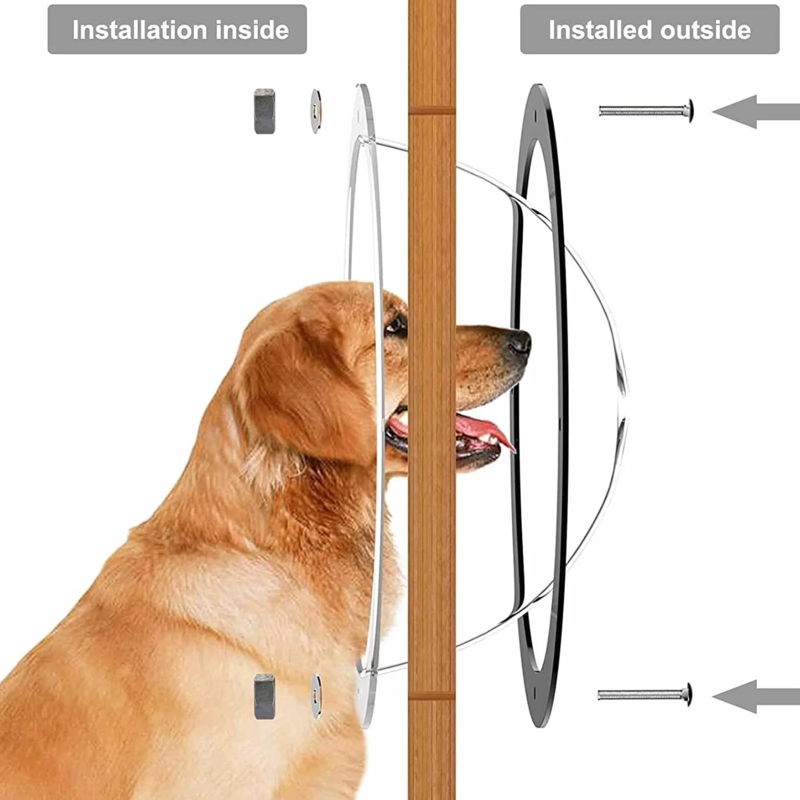 Hublot pour chien acrylique fenêtre dôme clôture jardin vue dégagée aboiement réduit