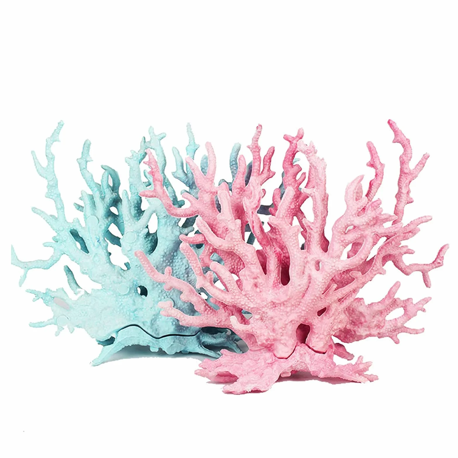 Lot de 2 coraux artificiels pour aquarium - Décoration en plastique - Ornements