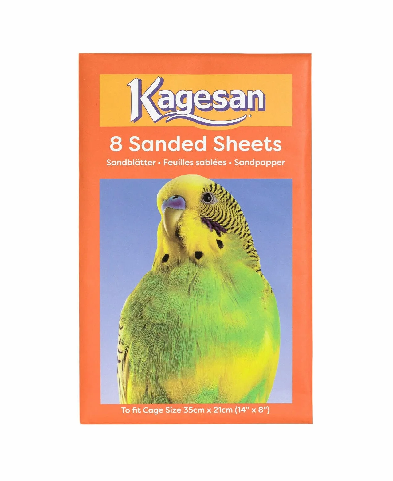Kagesan Lot de 24 Feuilles Papier Sable pour Cage à Oiseaux 35 x 21 cm Orange