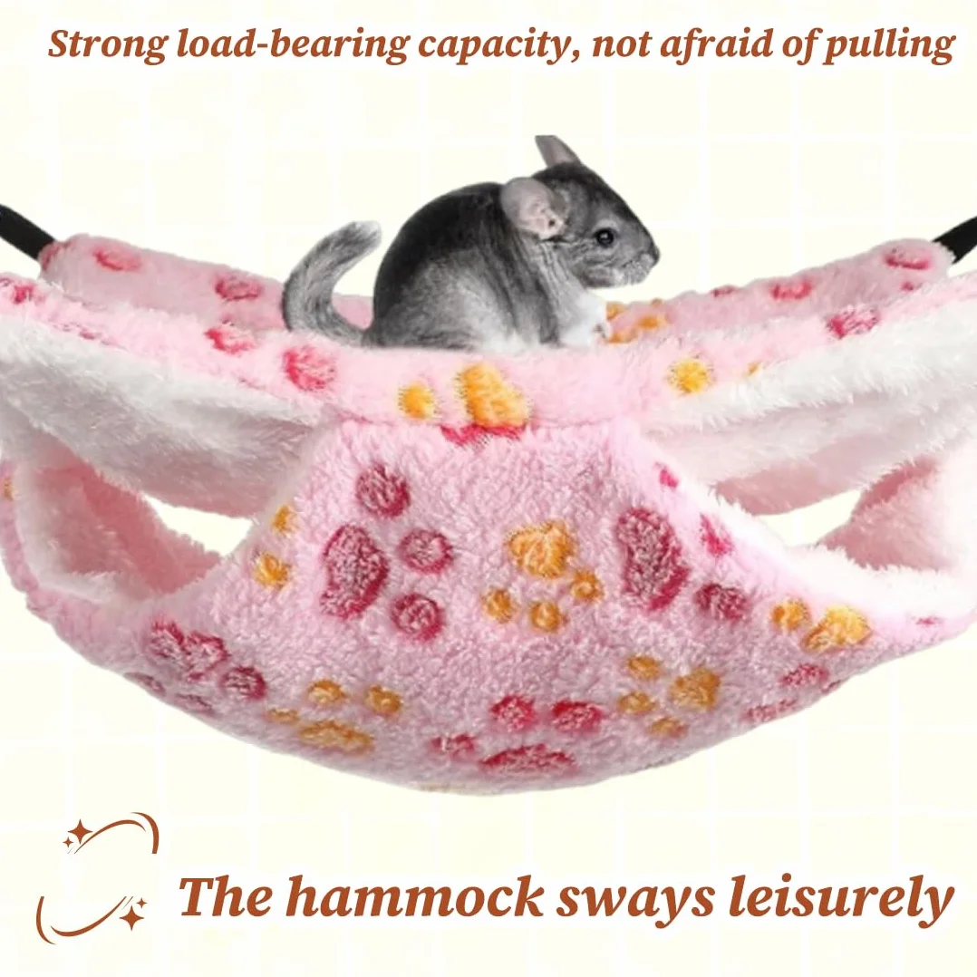 1 Pièce Hamac pour Cochons d'Inde et Petits Animaux, Doux et Chaud en Polaire, Accessoire pour Cage, Lit Suspendu pour Dormir, Rats, Furets, Hamsters (Étoile)