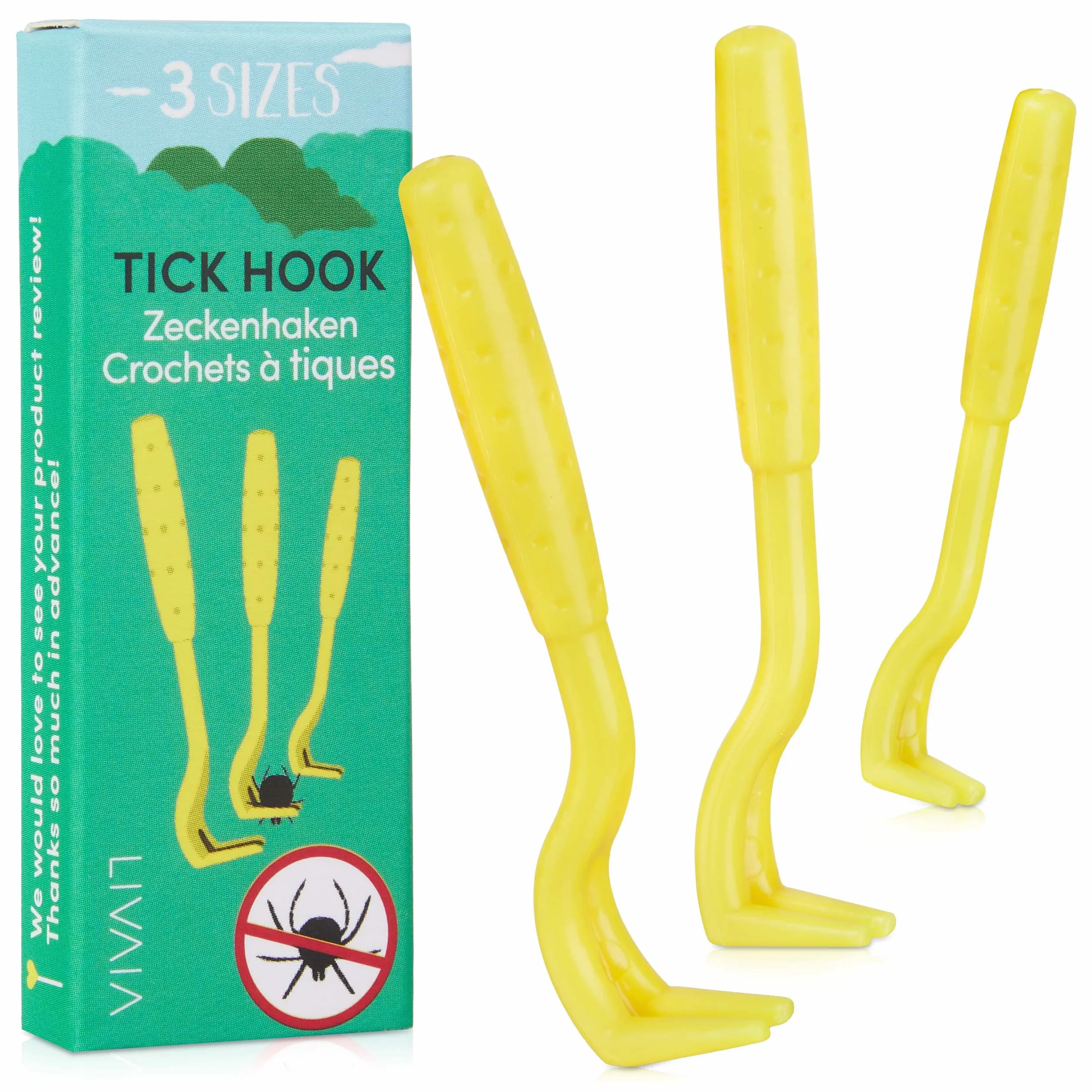 LIVAIA Crochet à tiques Plastique Kit 3 Pinces Anti-tiques pour Chien Chat Homme