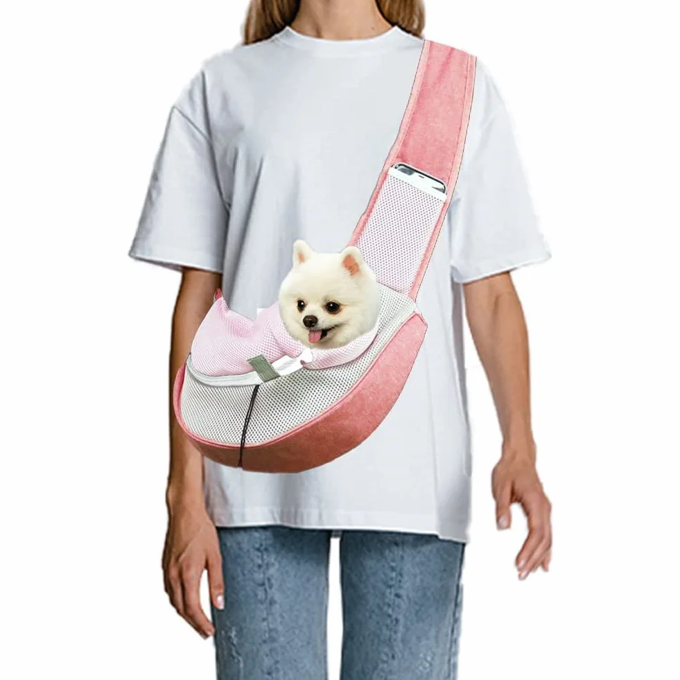 FEimaX Sac de Transport pour Chien, Sac à Bandoulière Mains Libres Petit Animal avec Sangle Réglable