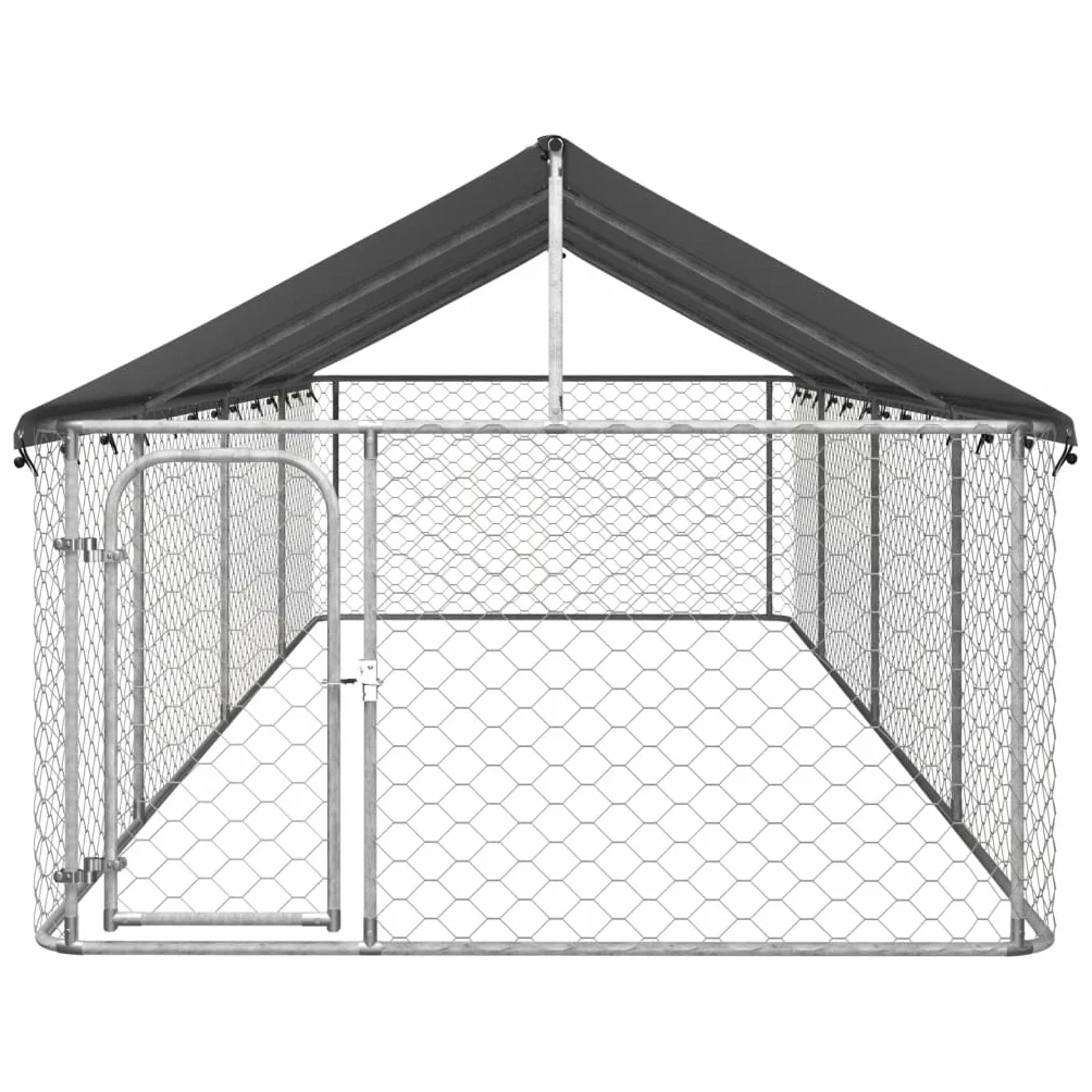 Chenil d'extérieur pour Chien Métal avec Toit 600x200x150 cm