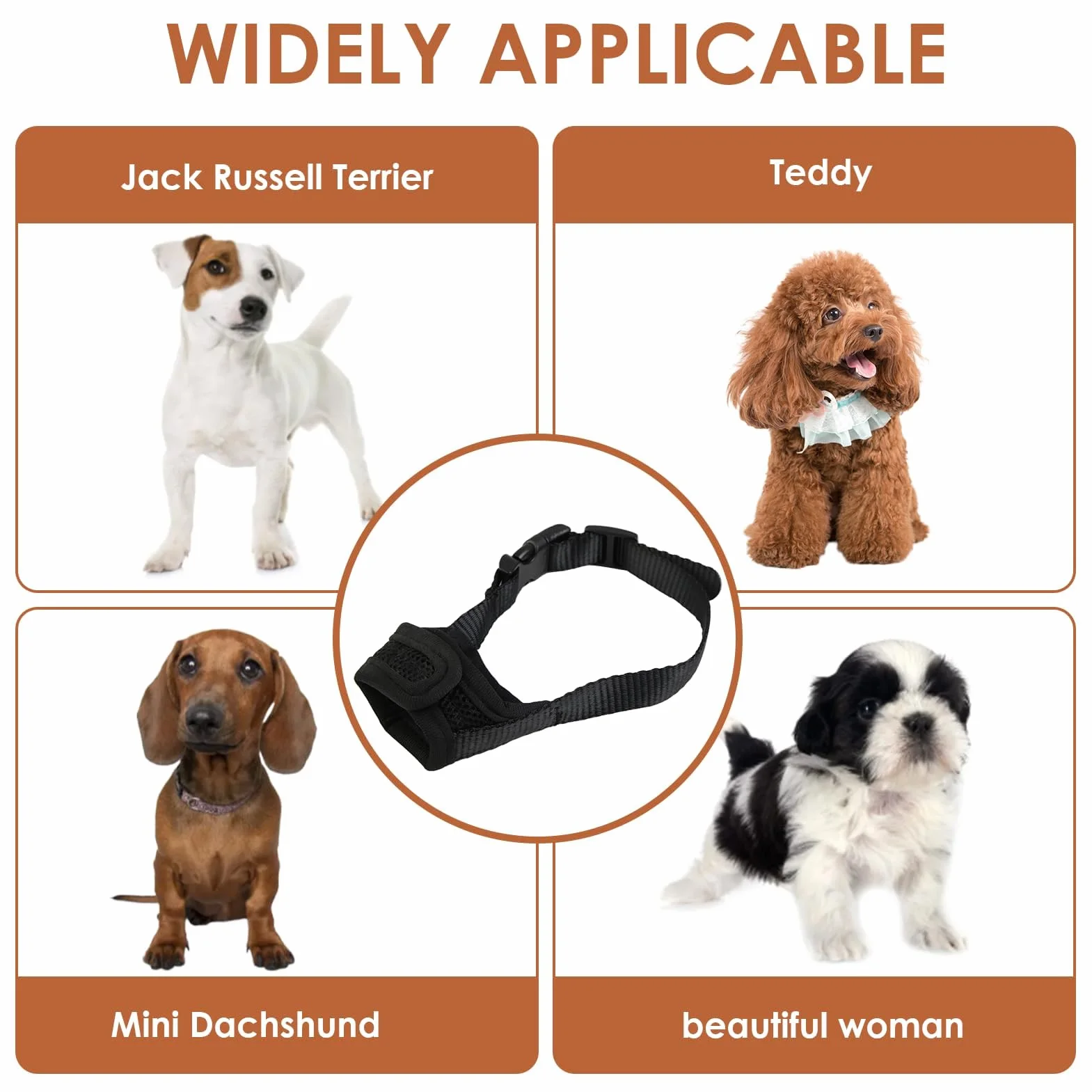 Anti Morsure Muselière Dog Muzzle, Musoliaire Petit Chien Nylon Legere Souple Museliere Réglable Anti Aboiement Intoxication Chiens pour Teddy Bear Shih Tzu Jack Russell Terrier Teckel Nain (S)