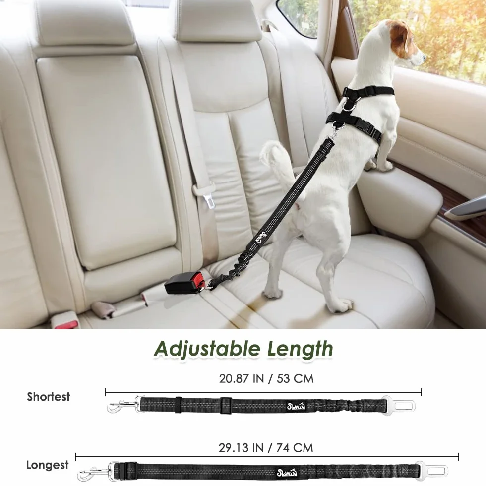 SlowTon Harnais de Sécurité pour Chien Voiture, Gilet Réglable Respirant avec Laisse, Multifonction pour Voyage Promenade