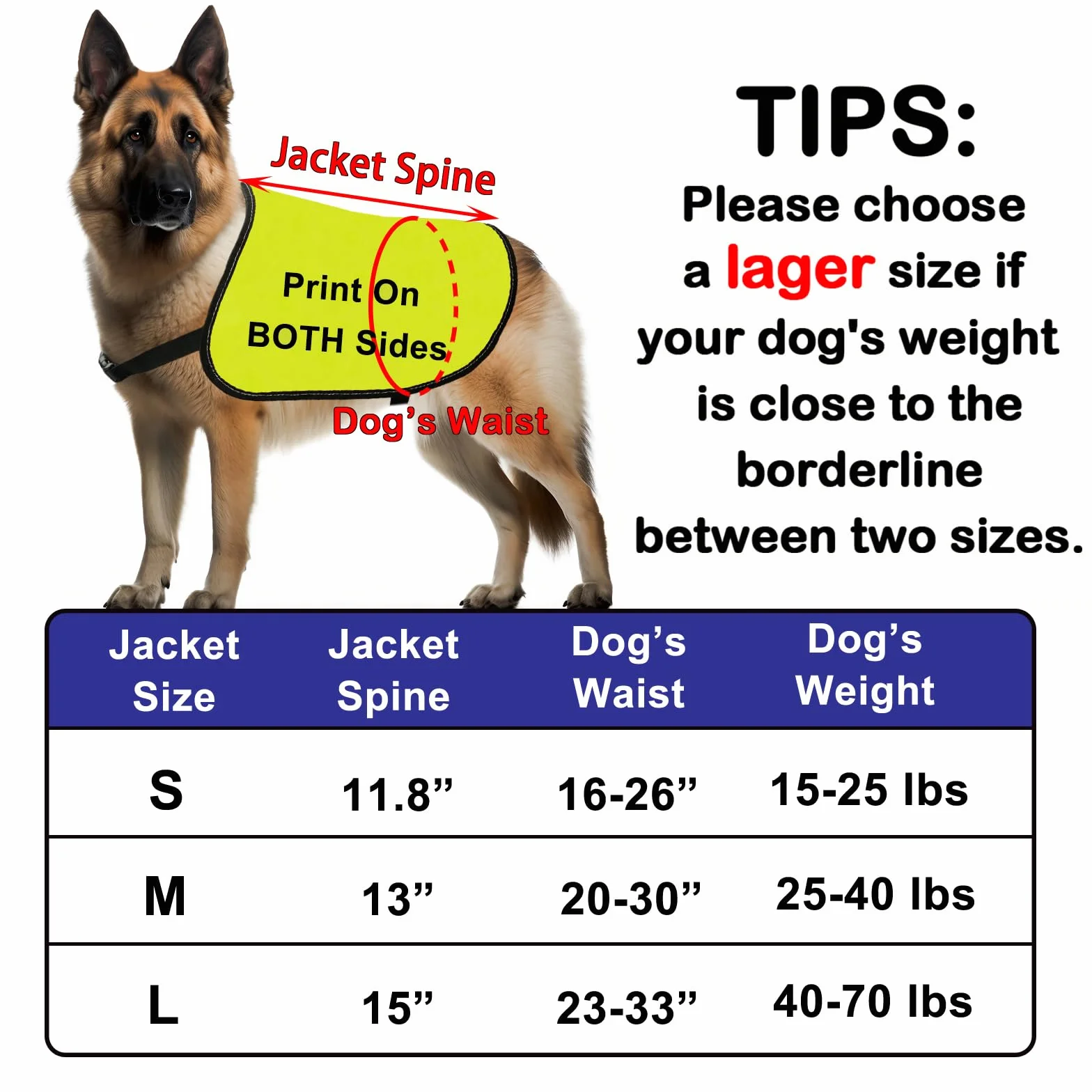 Veste chien d'assistance taille L avec slogan