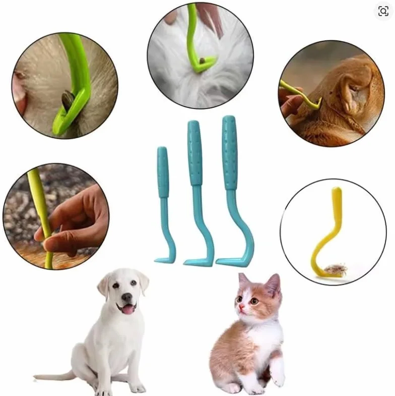 Lot De 3 Crochets d'Extraction Tiques - Pinces Tire-Tiques S/M/L pour Chiens, Chats, Chevaux