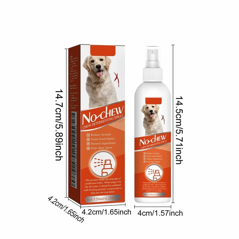 Spray Anti-Mâchonnement pour Chiens au Pomme Amère, Naturel, Efficace