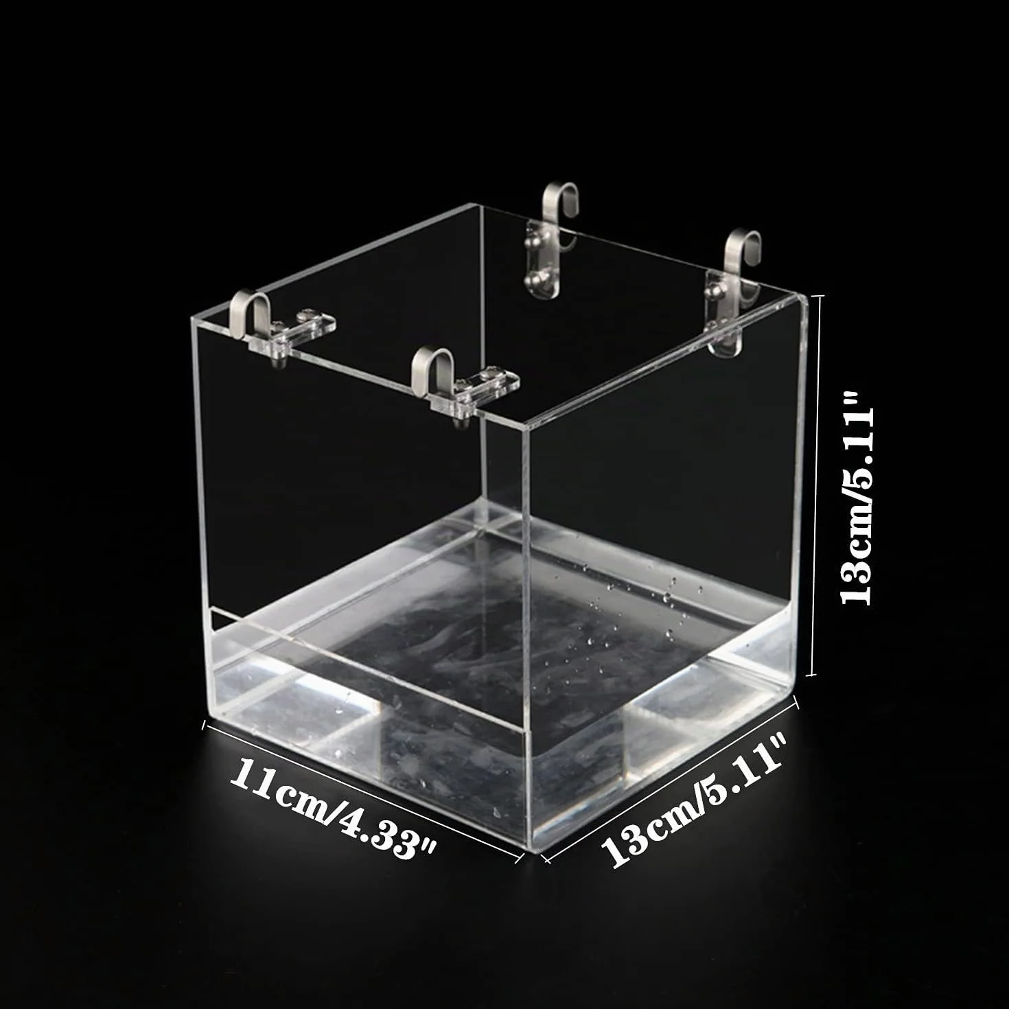 GURECOD Bain d'oiseau Suspendu Cube 13x13x11cm pour Petits Oiseaux Canaris Perroquets