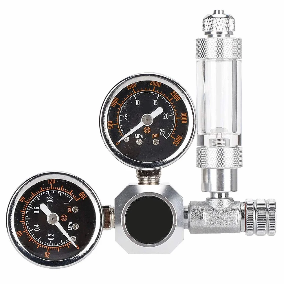 Distributeur de CO2 pour Aquarium avec Régulateur Pression Réglable Double Affichage, Compteur de Bulles et Clapet Interface w21.8