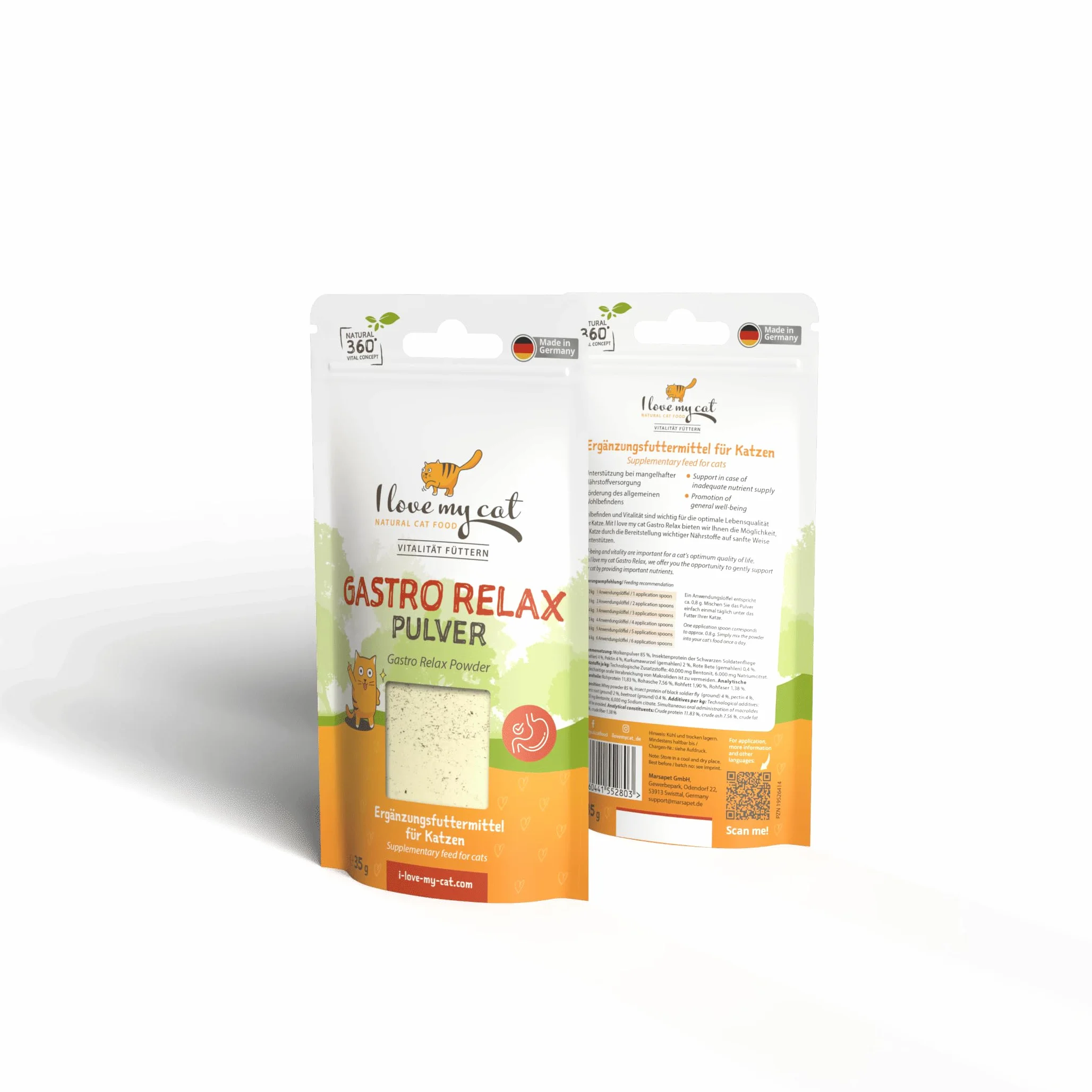 NATURAL CAT FOOD Gastro Relax Poudre pour Chats 35g