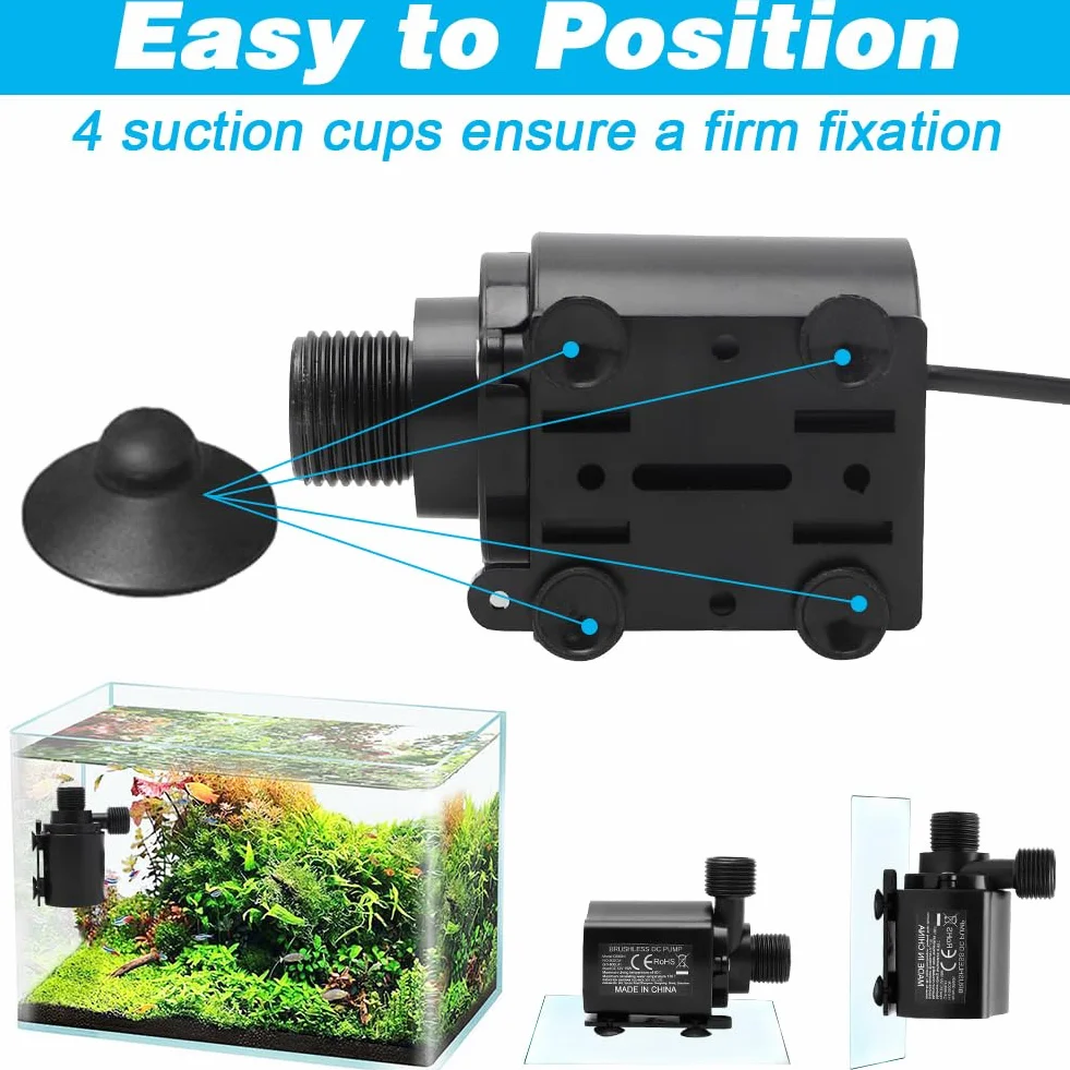 Pompe à eau 12V 800 l/h 5 vitesses 5 m pour bassin aquarium fontaine