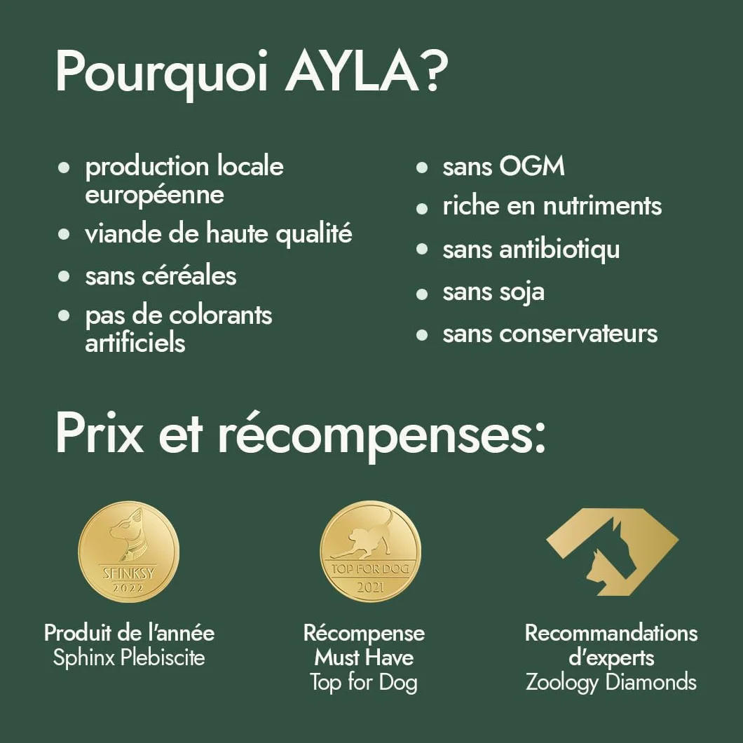 AYLA Friandises pour chat lyophilisées Riche en protéines Booster pelage muscles 140 g mélange