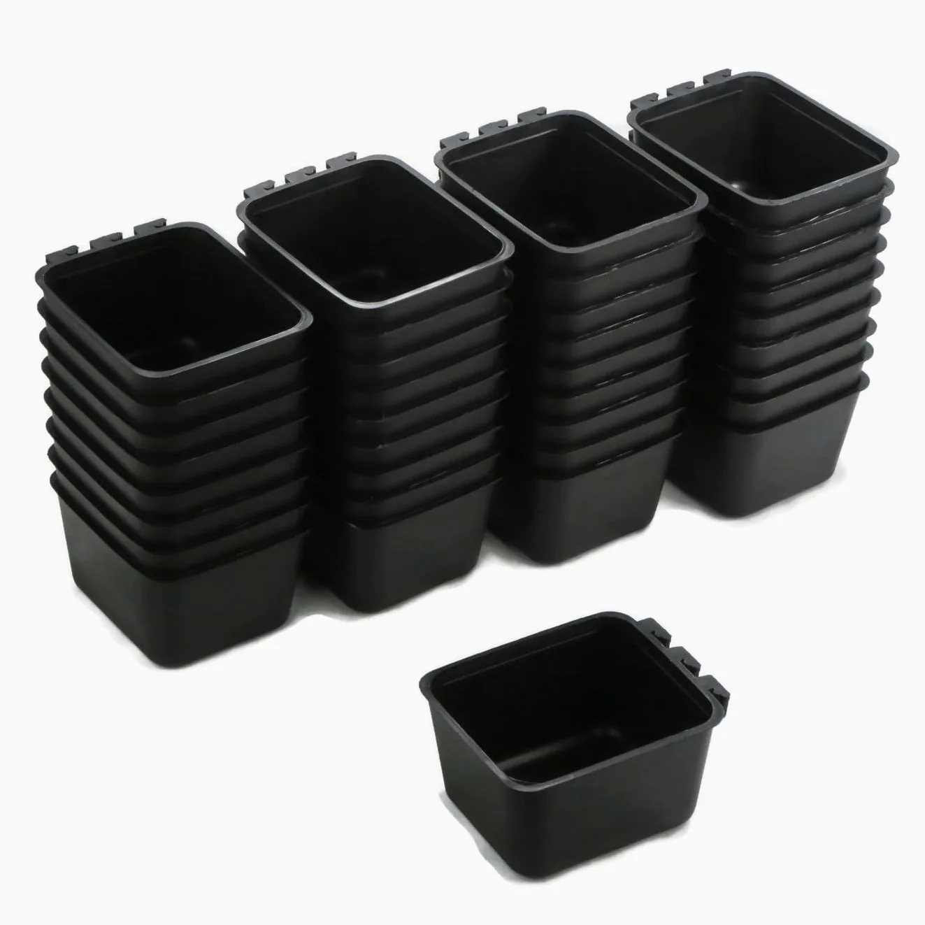The ROP Shop | Lot de 36 gobelets cage noirs pour nourriture et eau pour volailles, canards, oiseaux, hamsters
