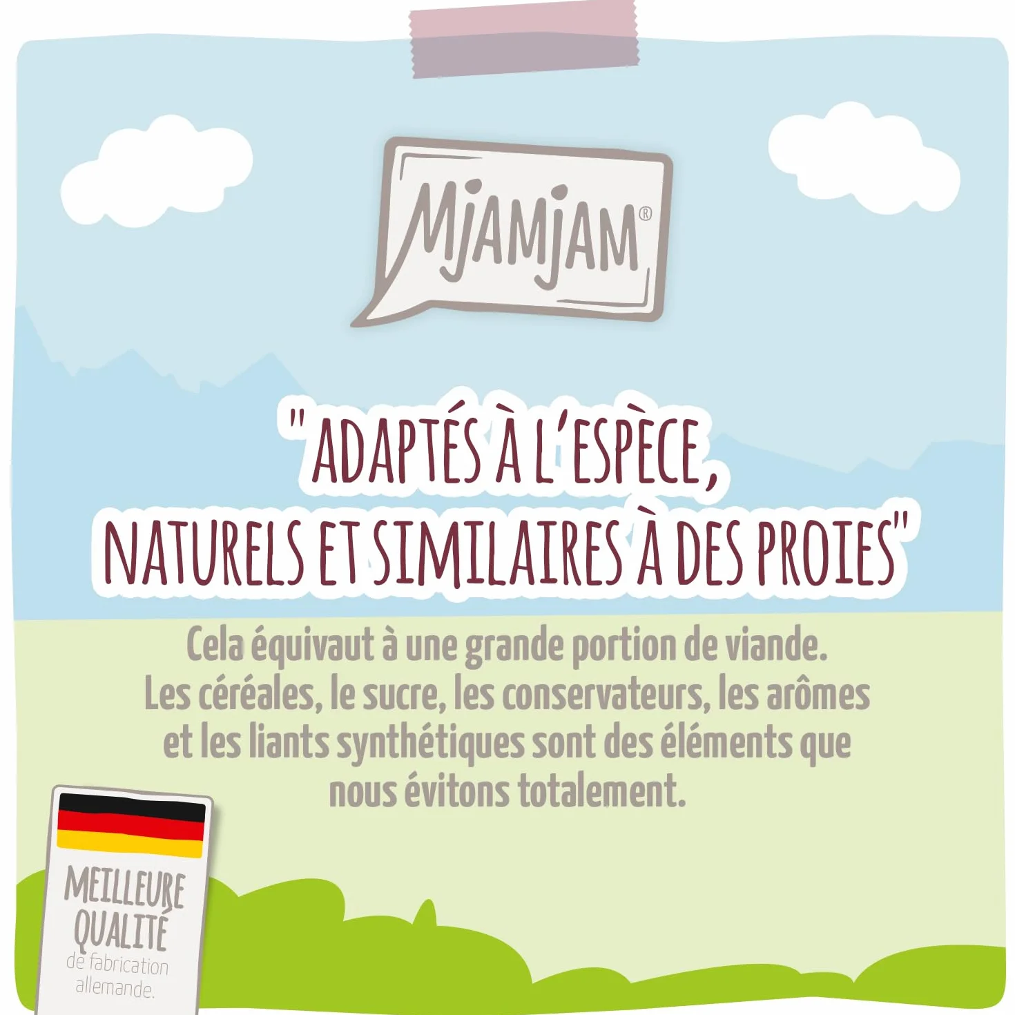 MjAMjAM - nourriture humide premium pour chats - gibier copieux et lapin aux myrtilles fruitées, paquet de 6 (6 x 200 g), sans céréales avec supplément de viande