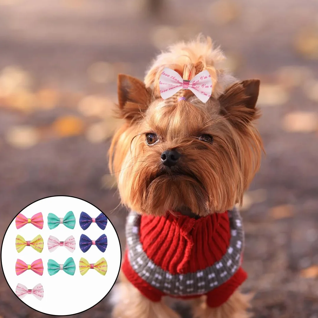Barrettes pour Chiens Nœud Papillon Petites Pinces à Cheveux Mignon 10 Pièces