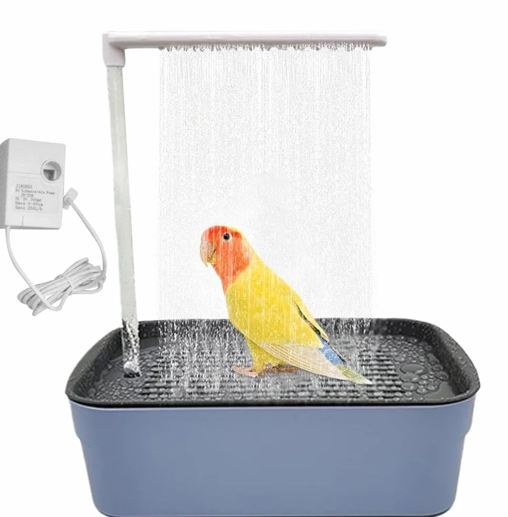 Douche de Bain Automatique pour Oiseaux, Eau Courante Automatique, pour Perruche, Oiseau