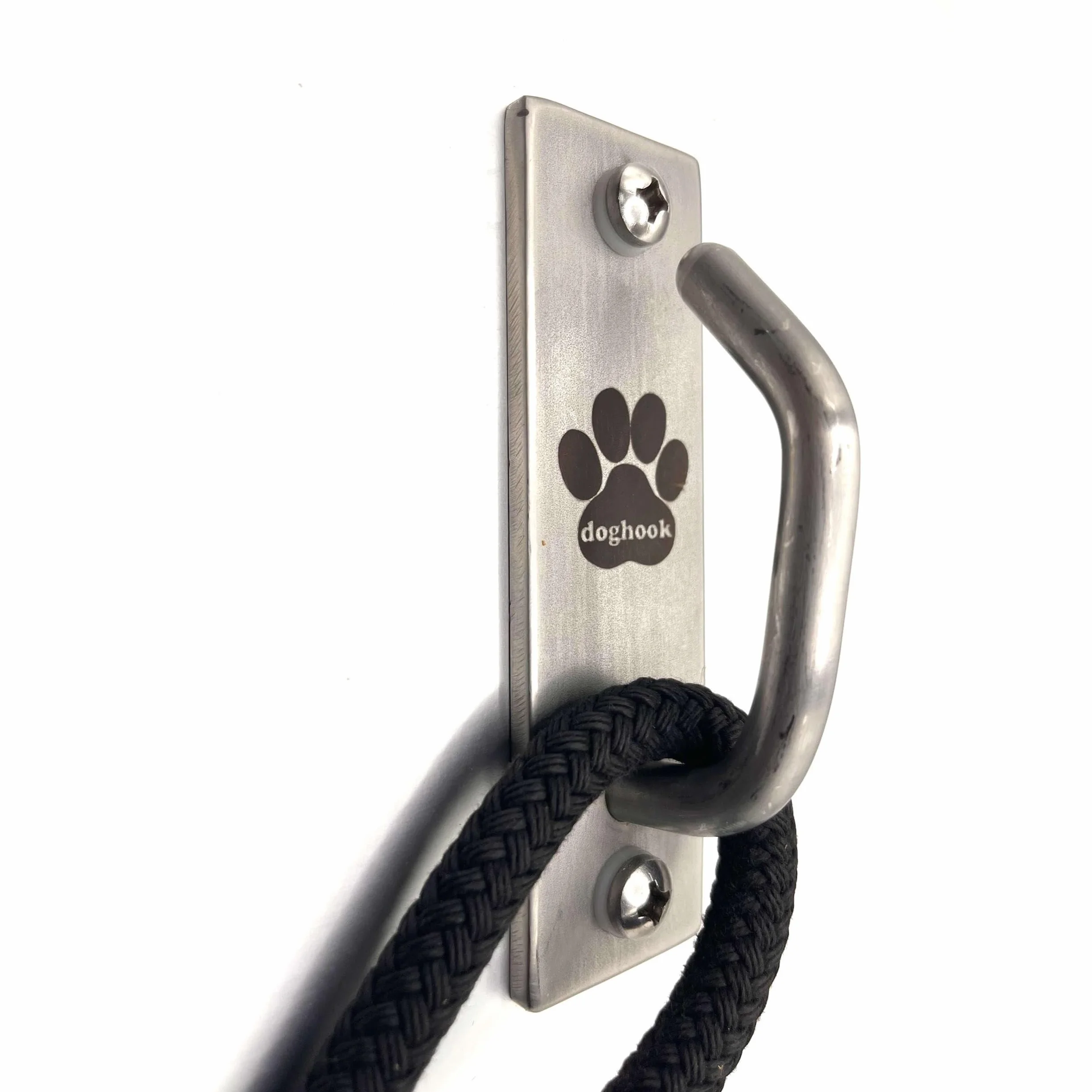 Attelage canin - Laisse sécurisée pour Chien montée au stationnement intérieur - Crochet Mural extérieur - Attache en Acier Inoxydable Pratique pour la Maison et Le Travail, Fin et Compact