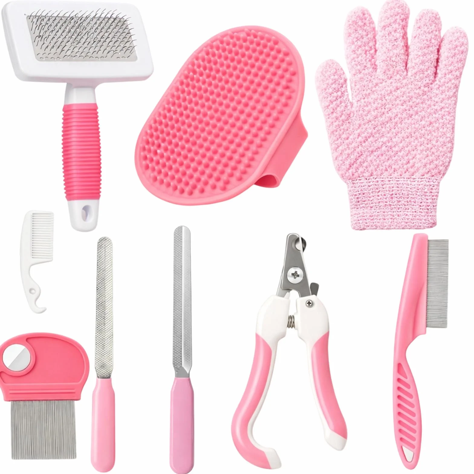 Lot de 9 brosses de toilettage pour lapin rose coupe-ongles tondeuse petits animaux