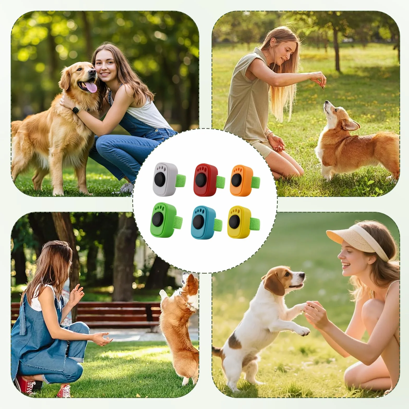 6 Pcs Clicker Chien Dressage,Clicker Chat Chien,Clicke Anneau Pour Doigt Animaux Compagnie Avec Dragonn,Accessoire Pratique Pour Entraînement Canin,Adapté Entraînement Chiens,Chats Chevaux(6 Couleurs)