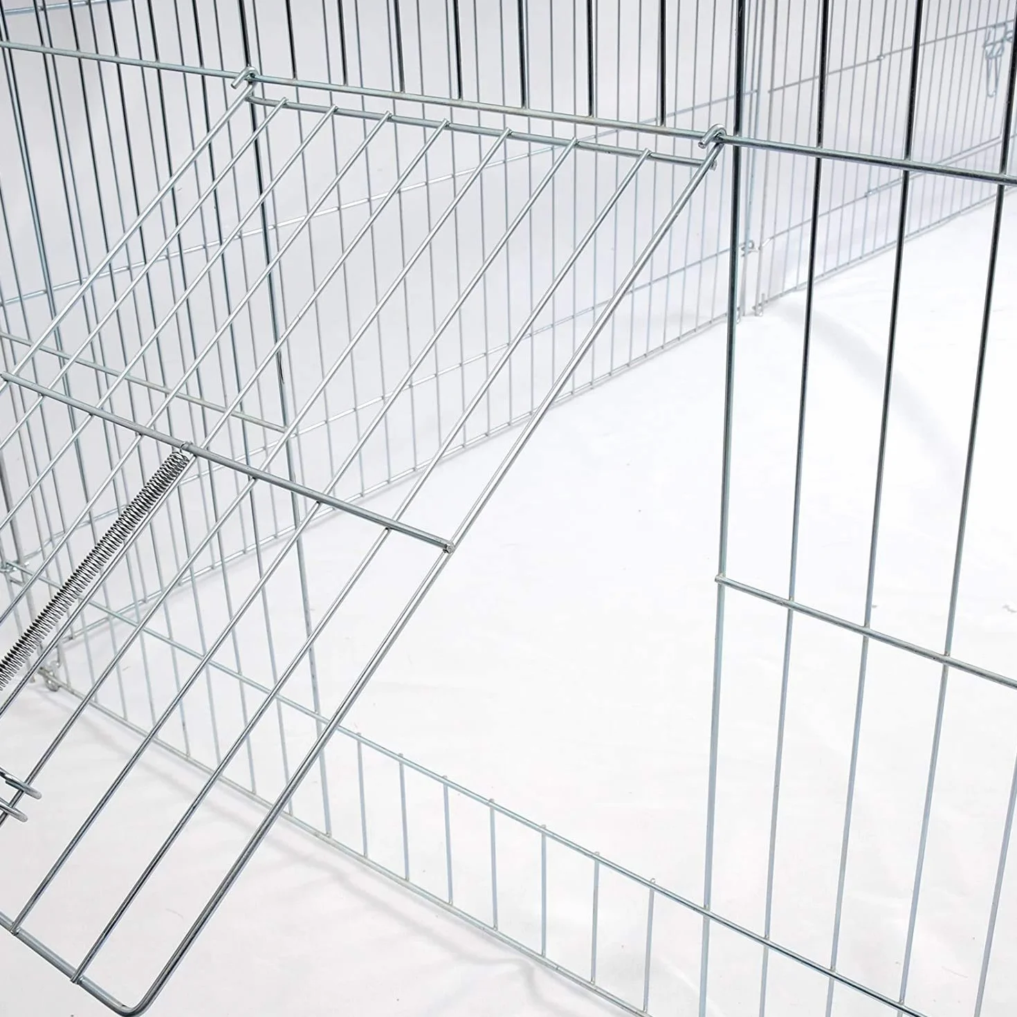 EUGAD Enclos Lapin Pliable avec Toit et Voile Solaire, Cage Extérieure en Métal 220x103x85cm