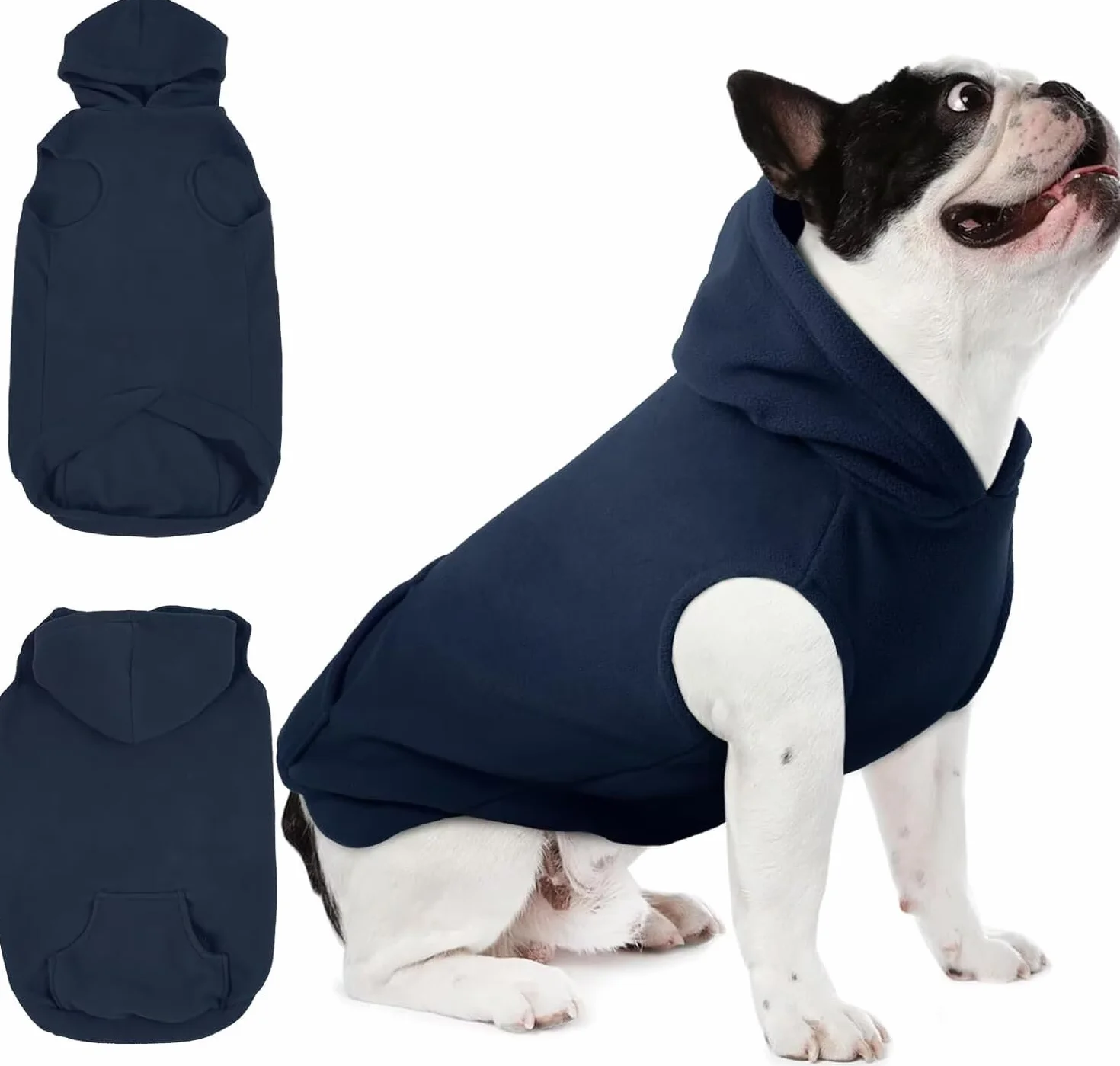 Manteau chien grande taille pull polaire chaude trou laisse IECOii automne hiver